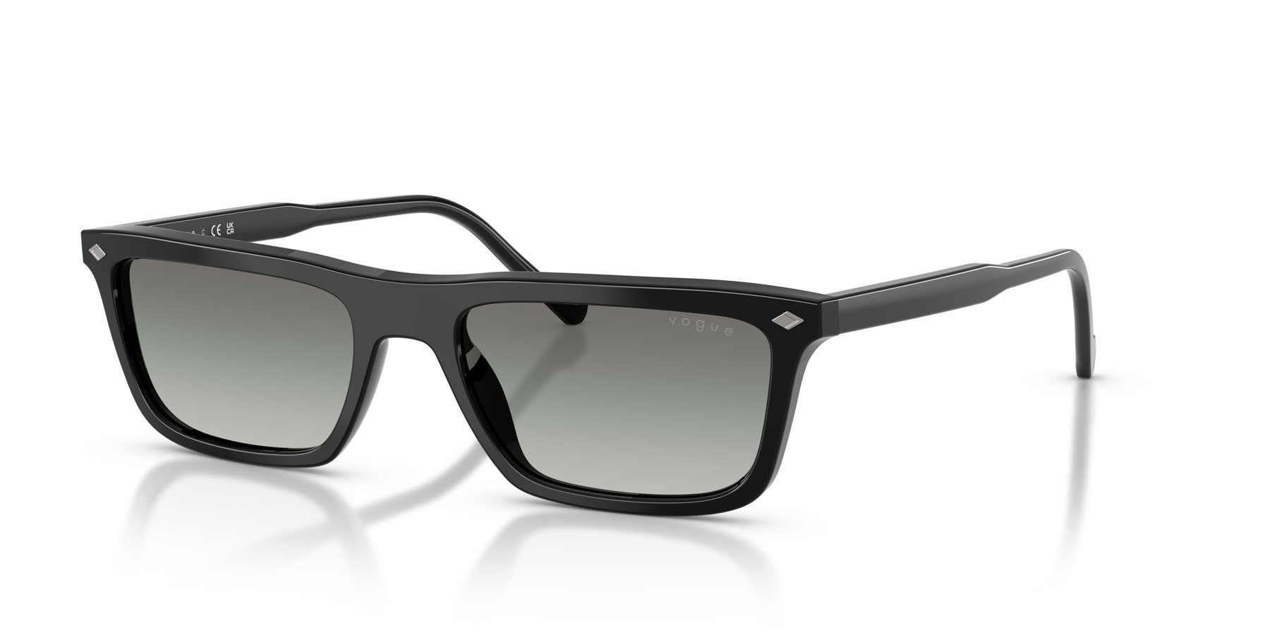 Occhiali da sole Vogue VO 5687S (W44/11) colore nero forma quadrato lenti grigio sfumato