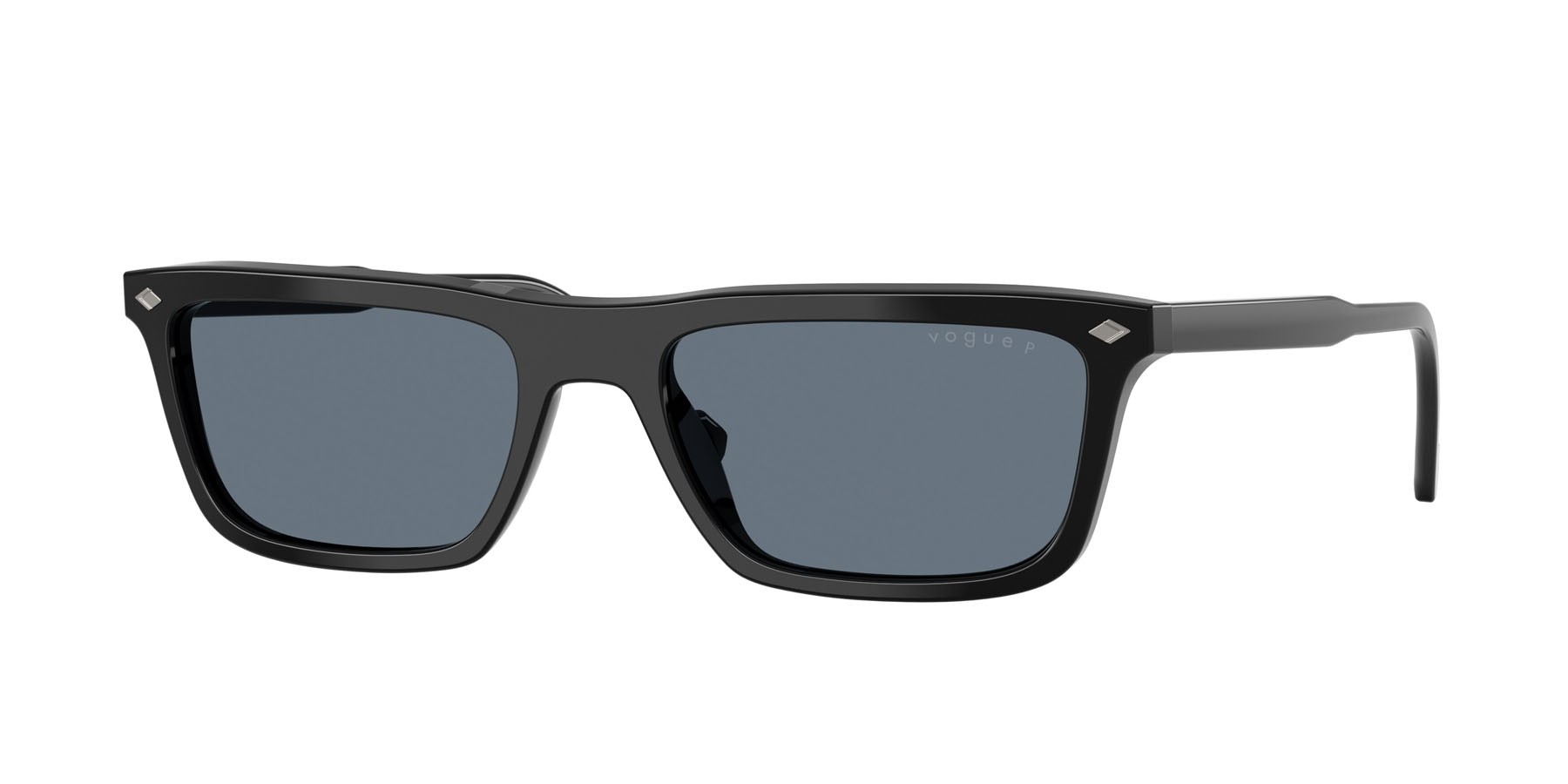 Occhiali da sole Vogue VO 5687S (W44/4Y) colore nero forma quadrato lenti blu specchiato argento