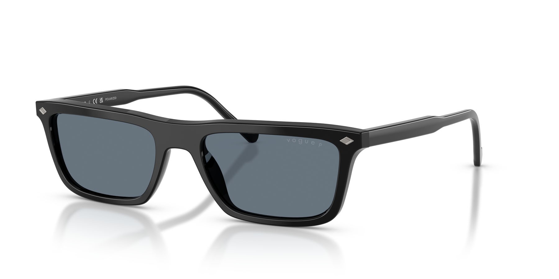 Occhiali da sole Vogue VO 5687S (W44/4Y) colore nero forma quadrato lenti blu specchiato argento