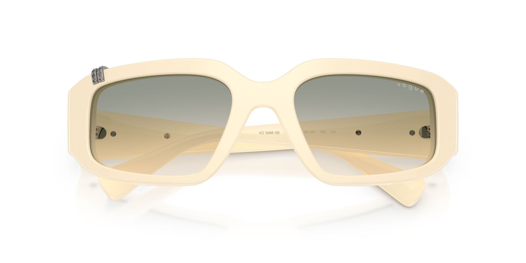 Sunglasses Vogue VO 5688SB (31672C) color full ivory shape irregular lenses marrone chiaro sfumato verde chiaro