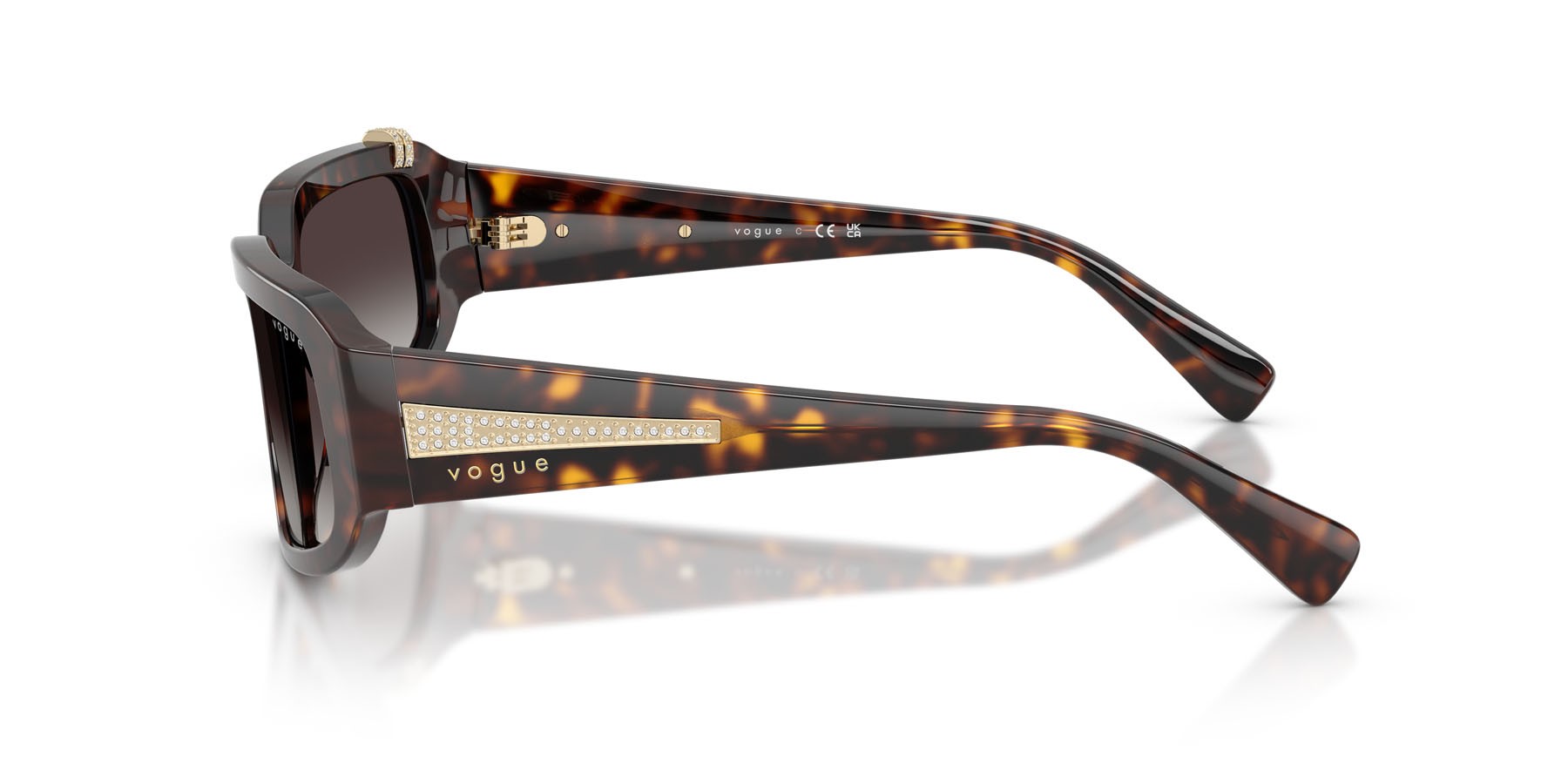 Sunglasses Vogue VO 5688SB (W6568G) color havana scuro shape irregular lenses sfumato grigio