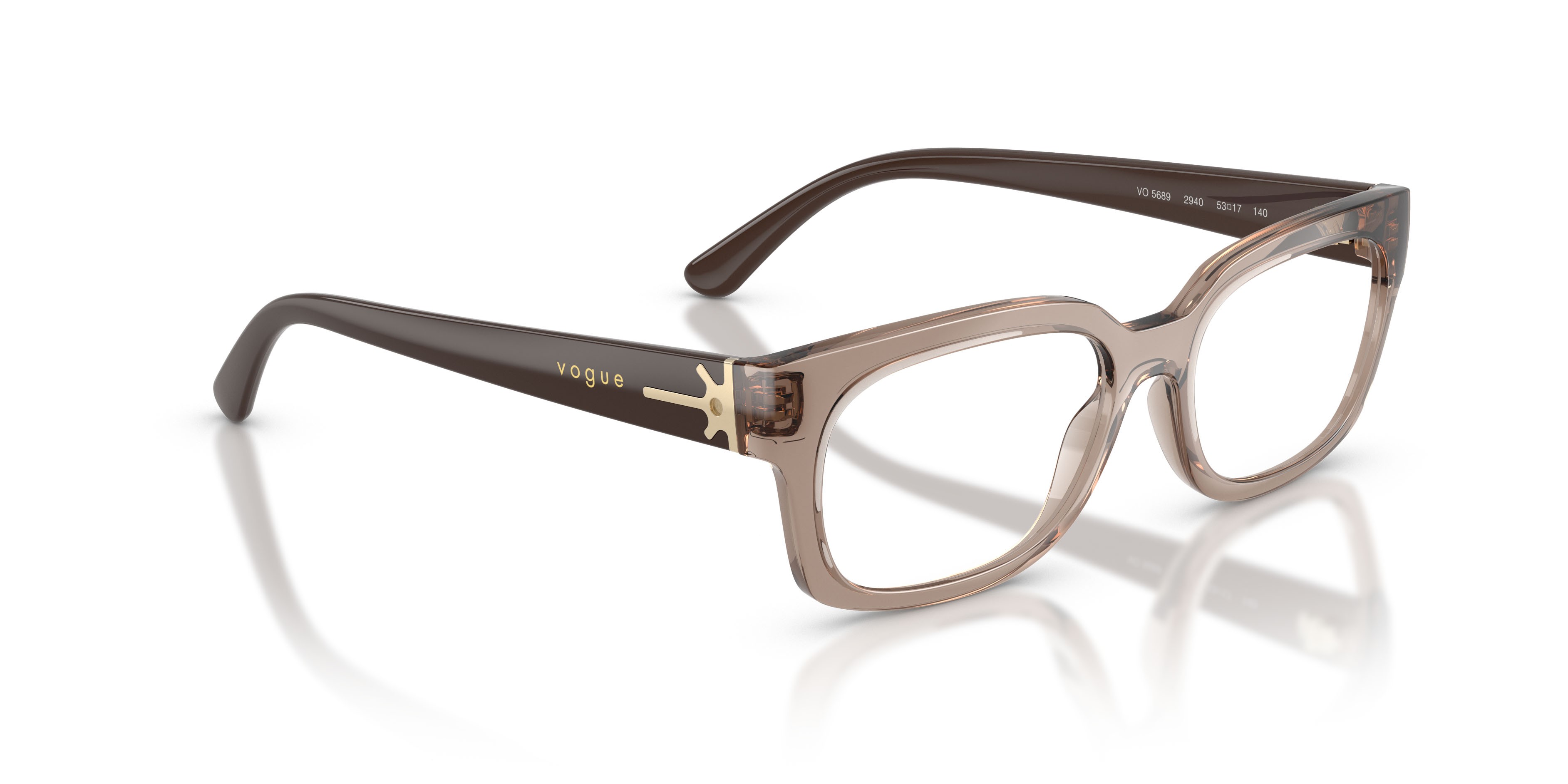 Eyeglasses Vogue VO 5689 (2940) color marrone trasparente shape square lenses lente demo