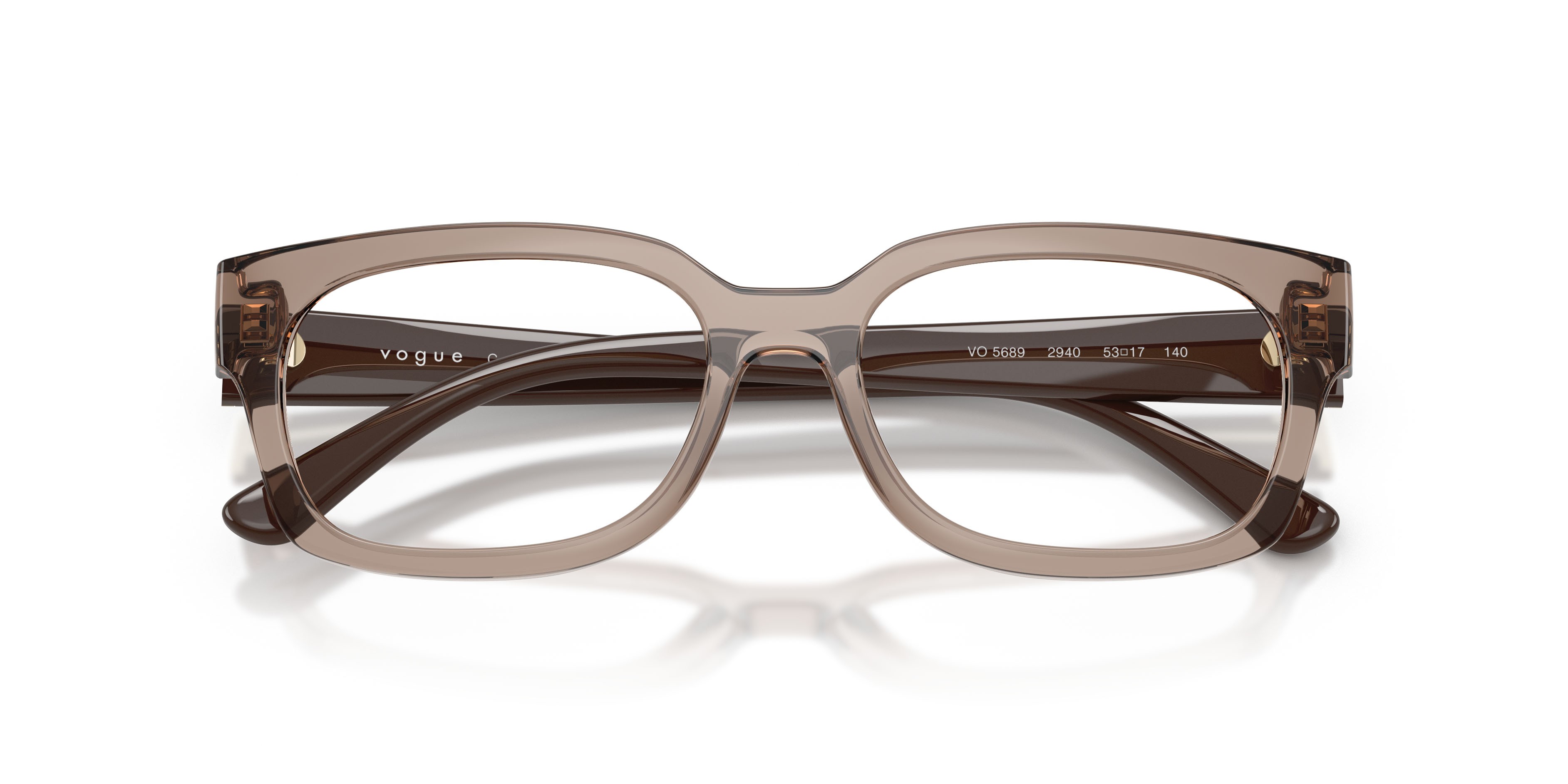Eyeglasses Vogue VO 5689 (2940) color marrone trasparente shape square lenses lente demo