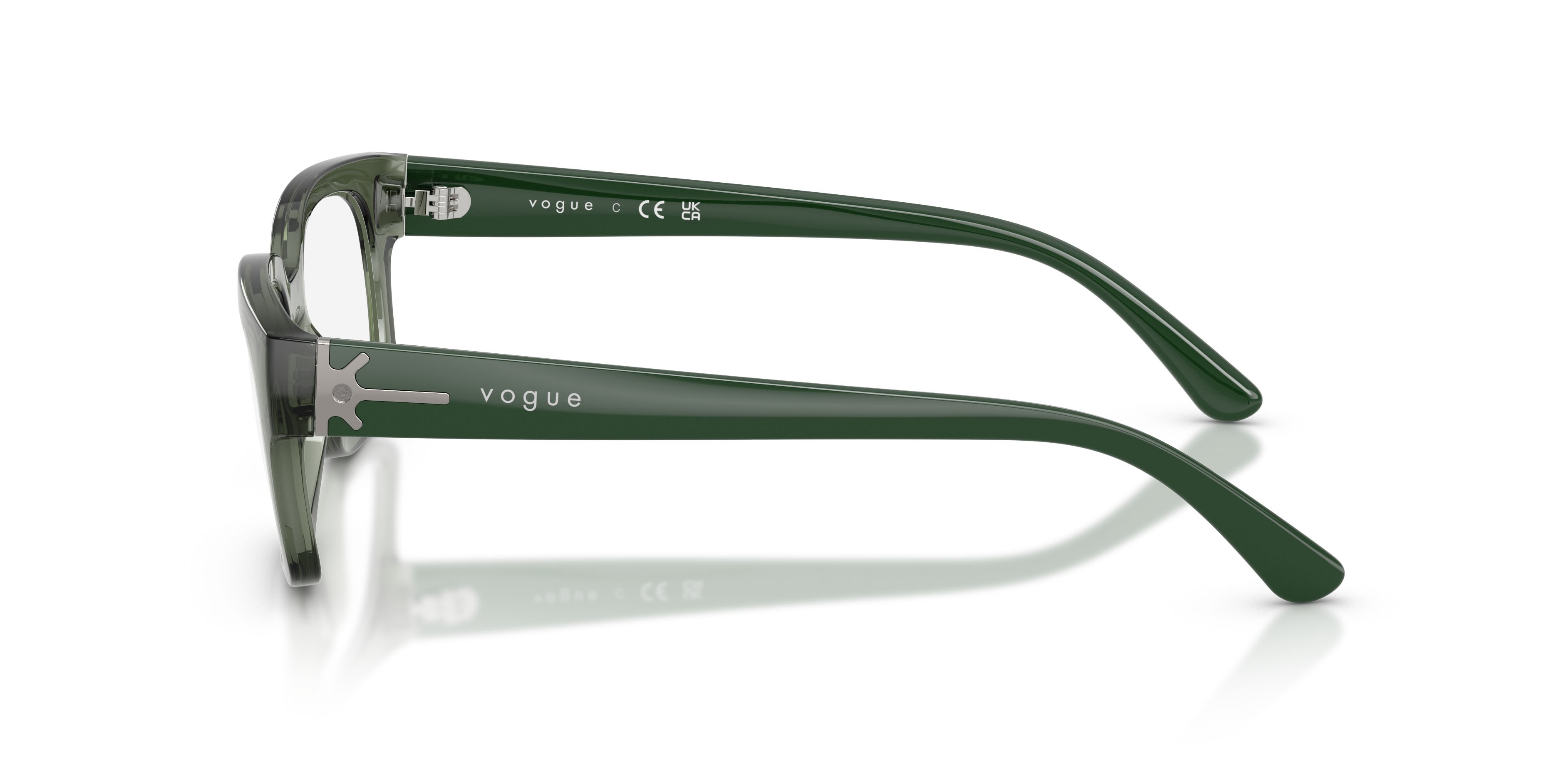 Occhiali da vista Vogue VO 5689 (3086) colore verde germano reale trasparente forma quadrato lenti lente demo
