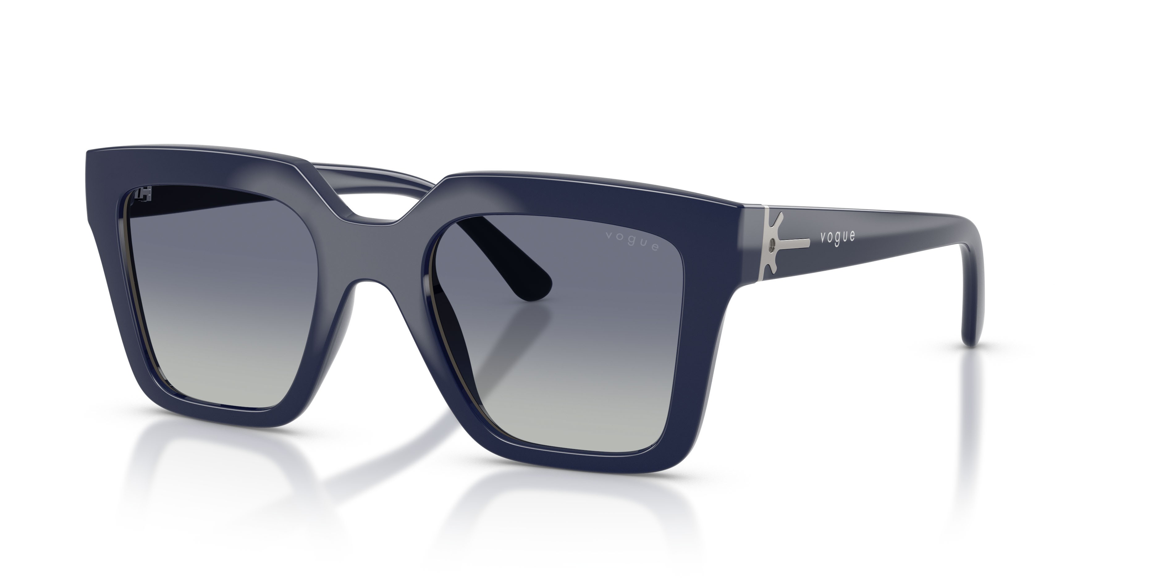 Sunglasses Vogue VO 5690S (22884L) color blu scuro full shape square lenses blu sfumato grigio