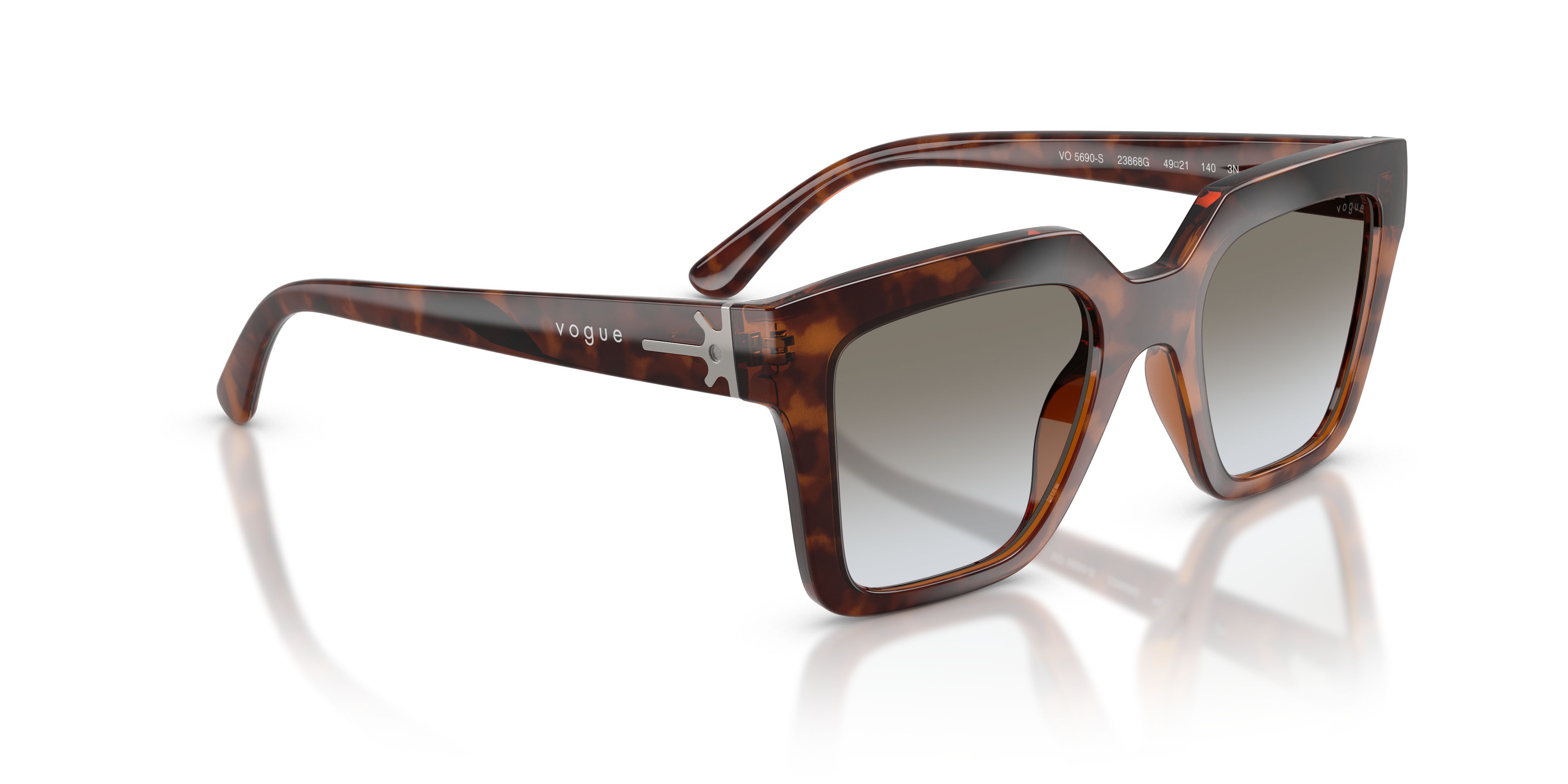 Sunglasses Vogue VO 5690S (23868G) color havana marrone shape square lenses sfumato grigio