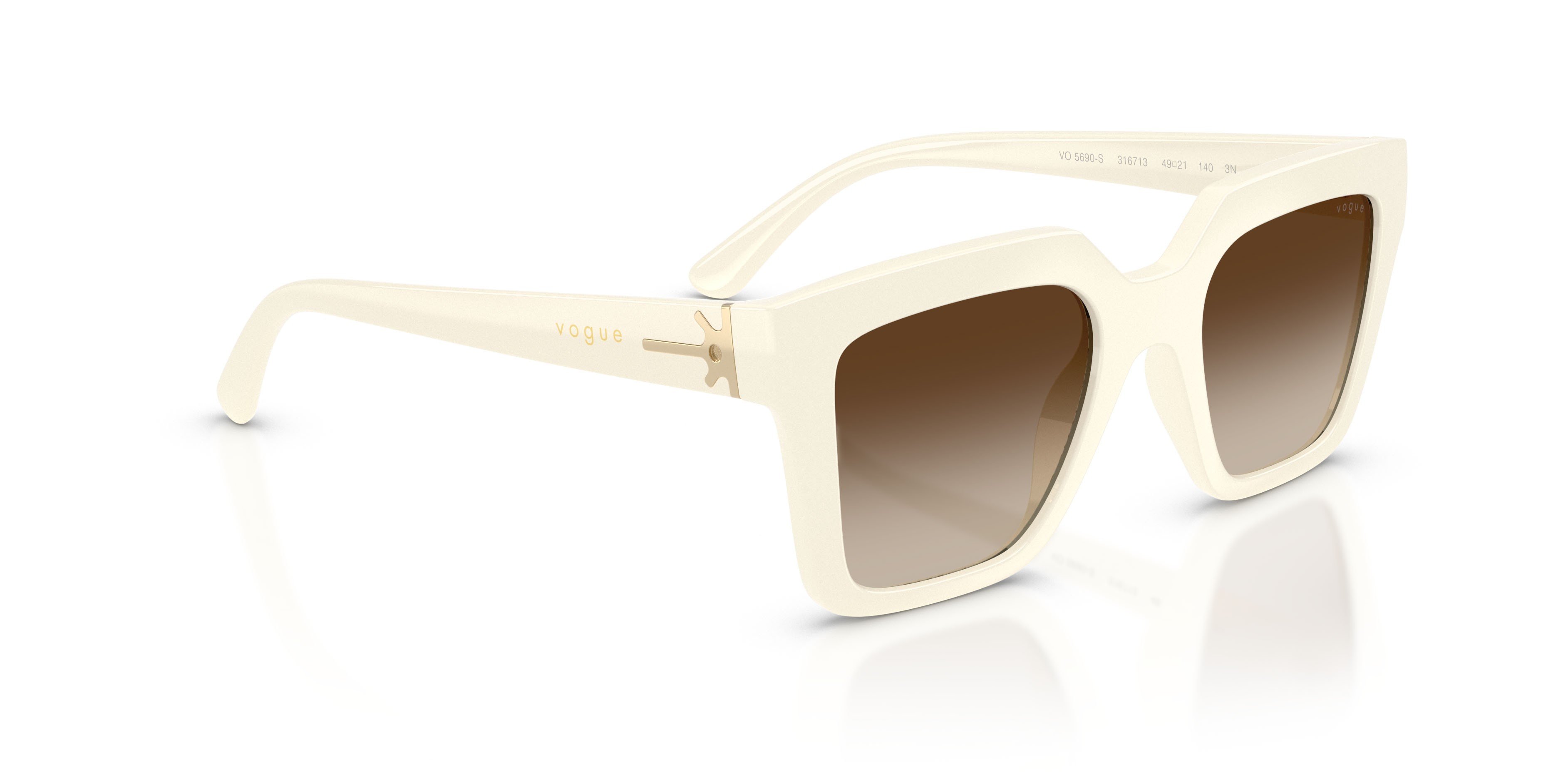Sunglasses Vogue VO 5690S (316713) color full ivory shape square lenses marrone sfumato