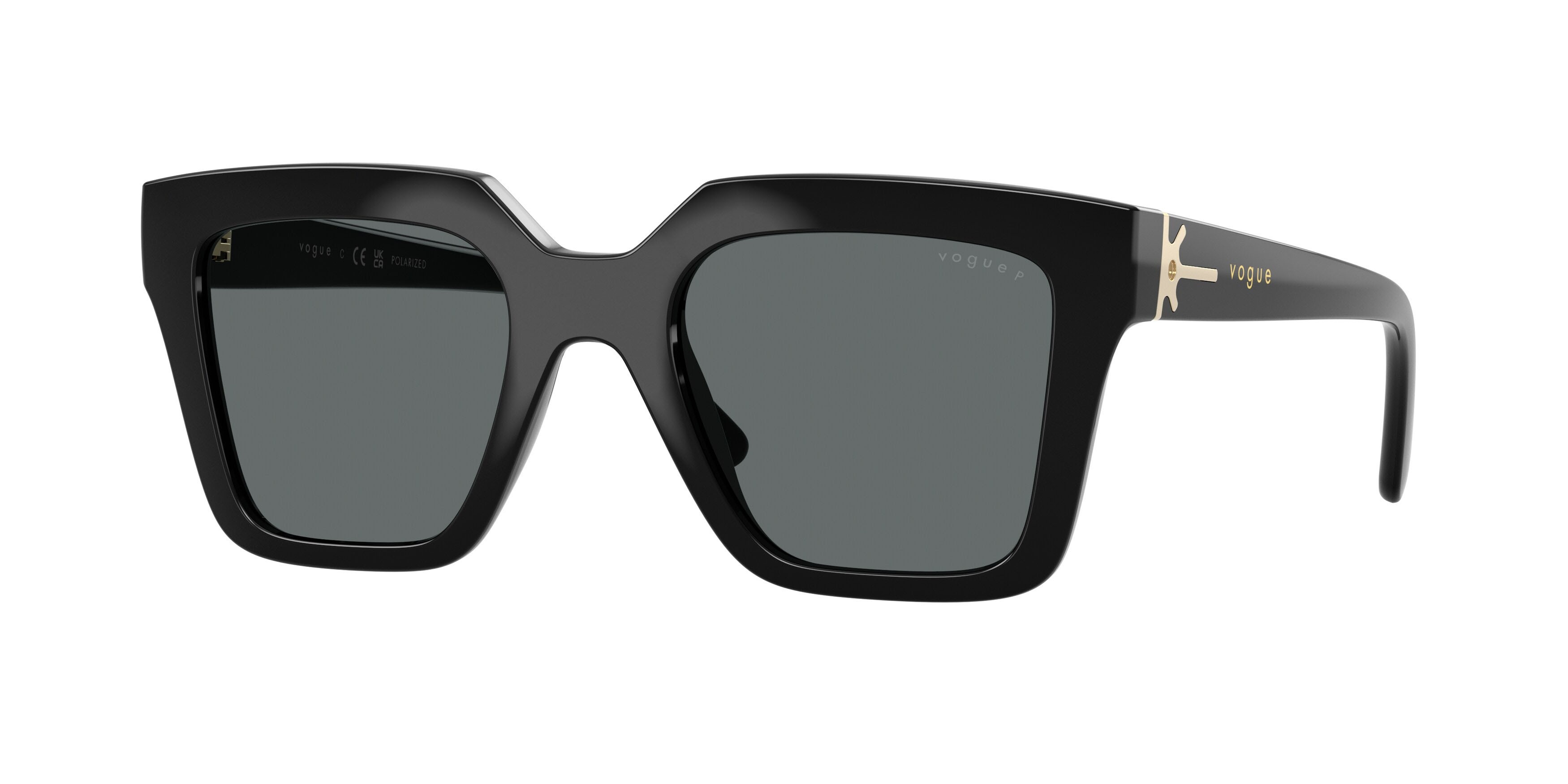 Sunglasses Vogue VO 5690S (W44/81) color nero shape square lenses polarized grigio scuro