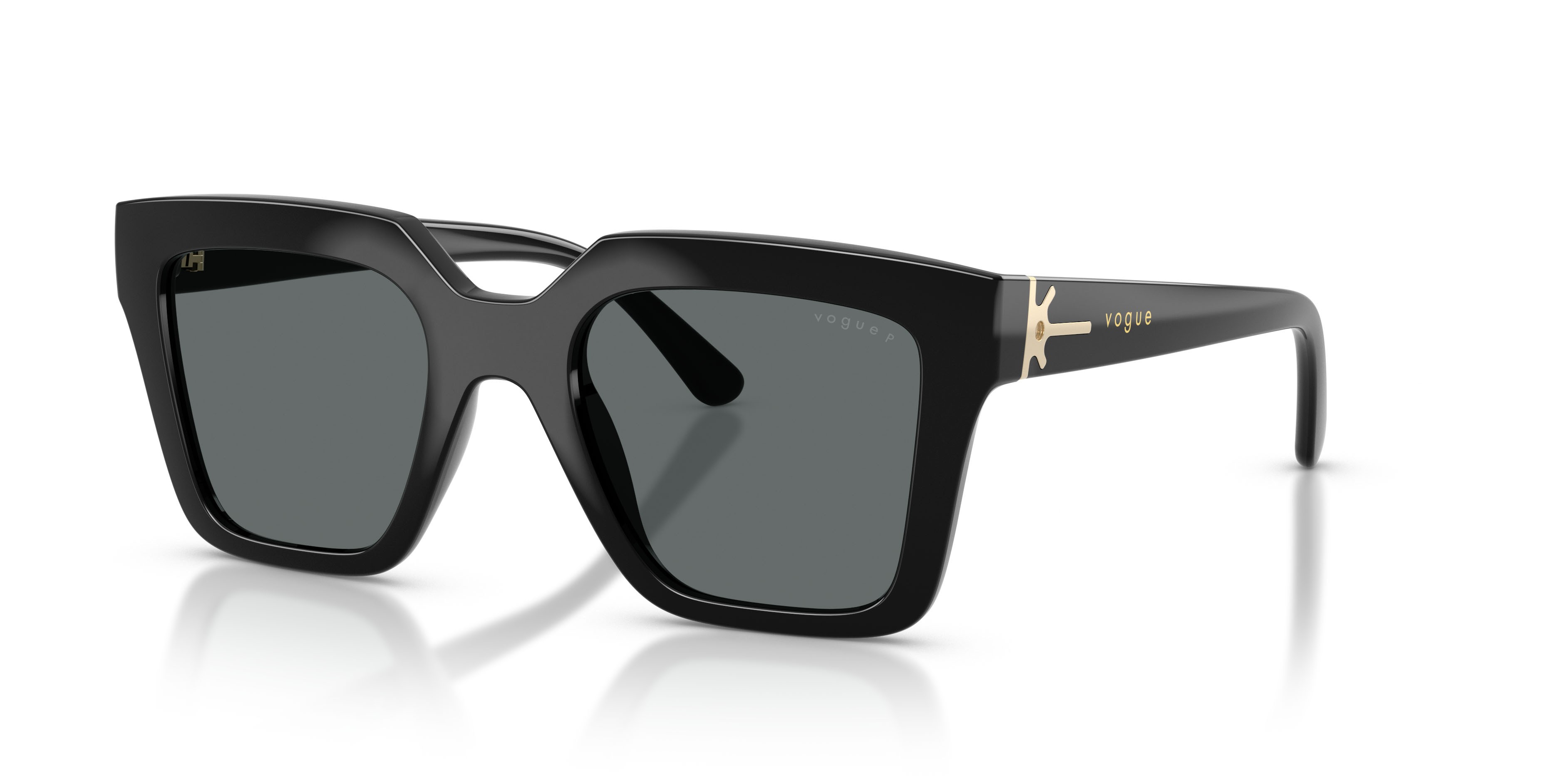 Sunglasses Vogue VO 5690S (W44/81) color nero shape square lenses polarized grigio scuro