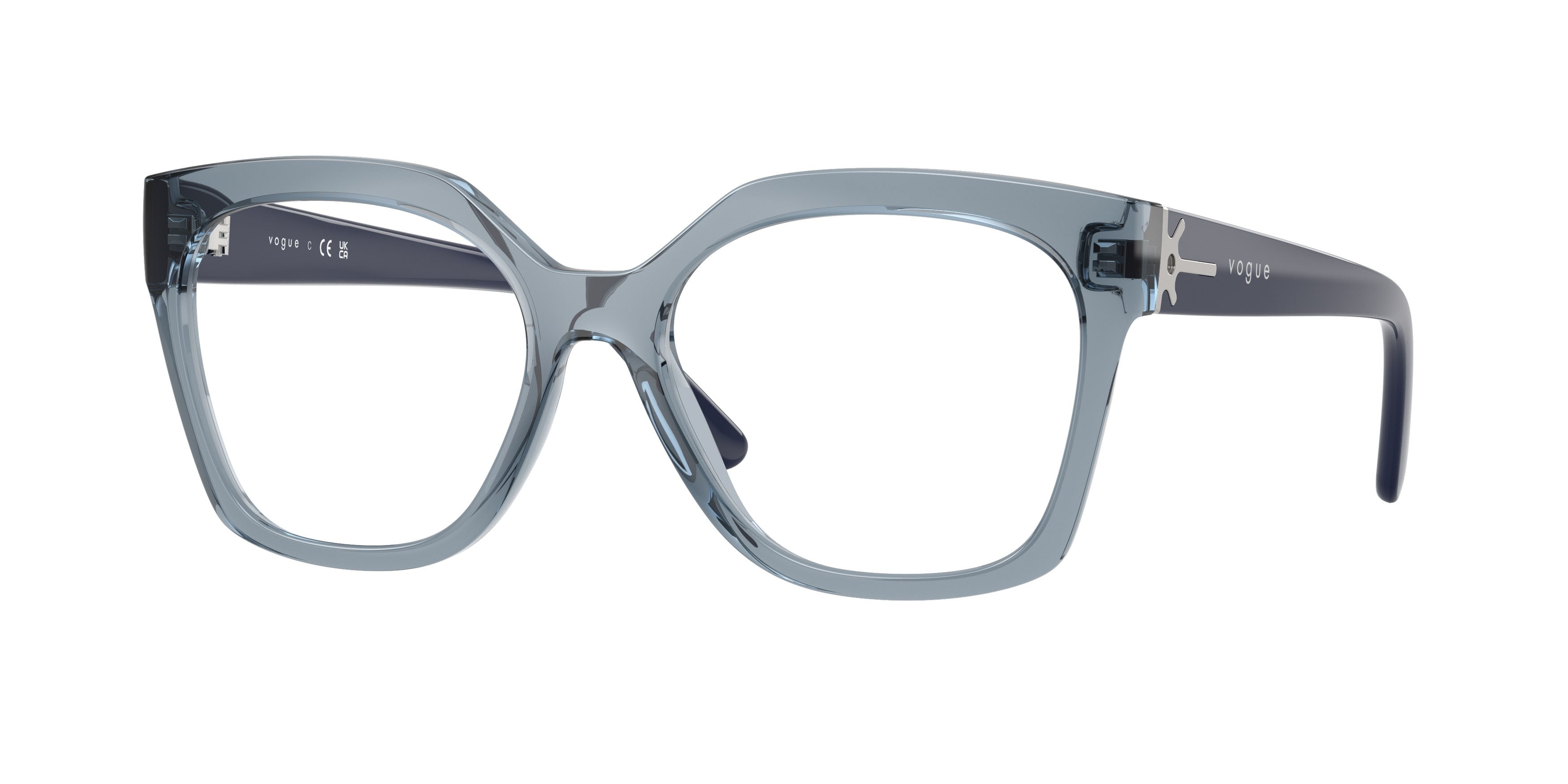 Occhiali da vista Vogue VO 5691 (2966) colore azzurro trasparente forma quadrato lenti lente demo