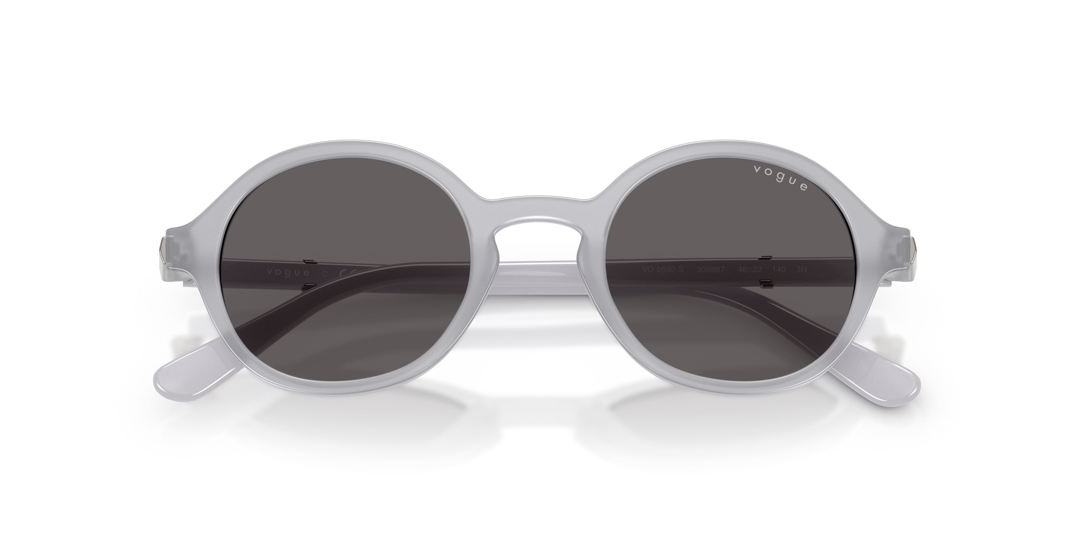 Occhiali da sole Vogue VO 5692S (309887) colore grigio opale forma rotondo lenti nero/grigio fumo