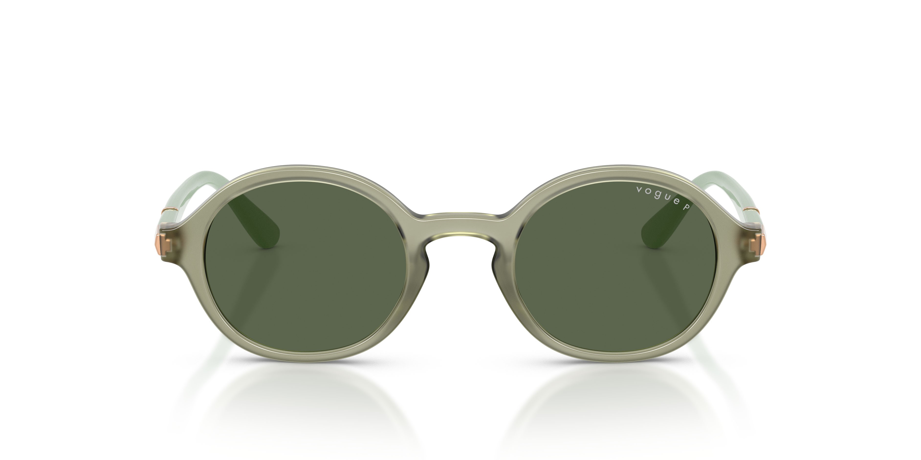 Sunglasses Vogue VO 5692S (32959A) color verde opale shape round lenses polar verde scuro