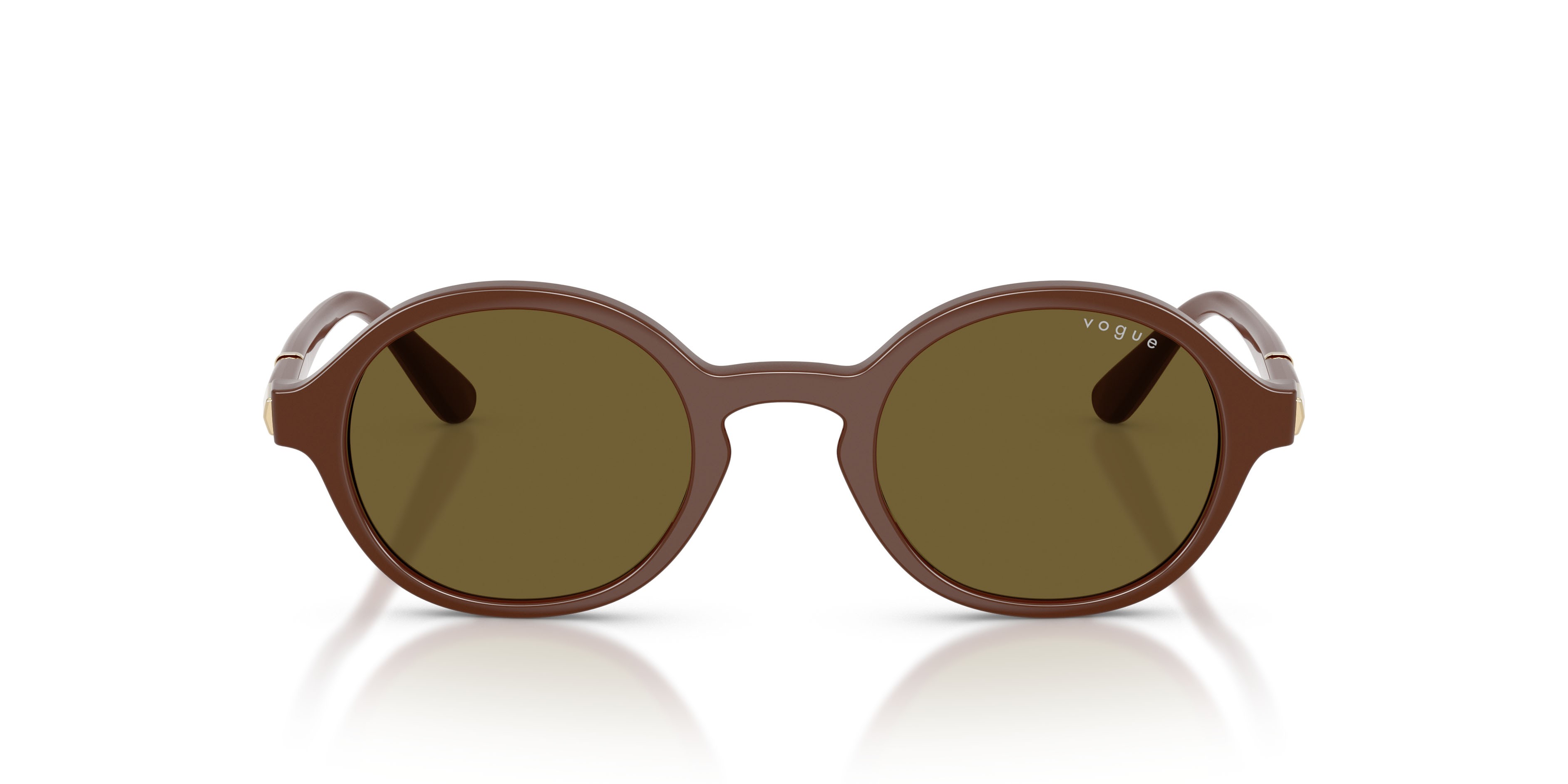 Occhiali da sole Vogue VO 5692S (329673) colore marrone pieno forma rotondo lenti marrone scuro
