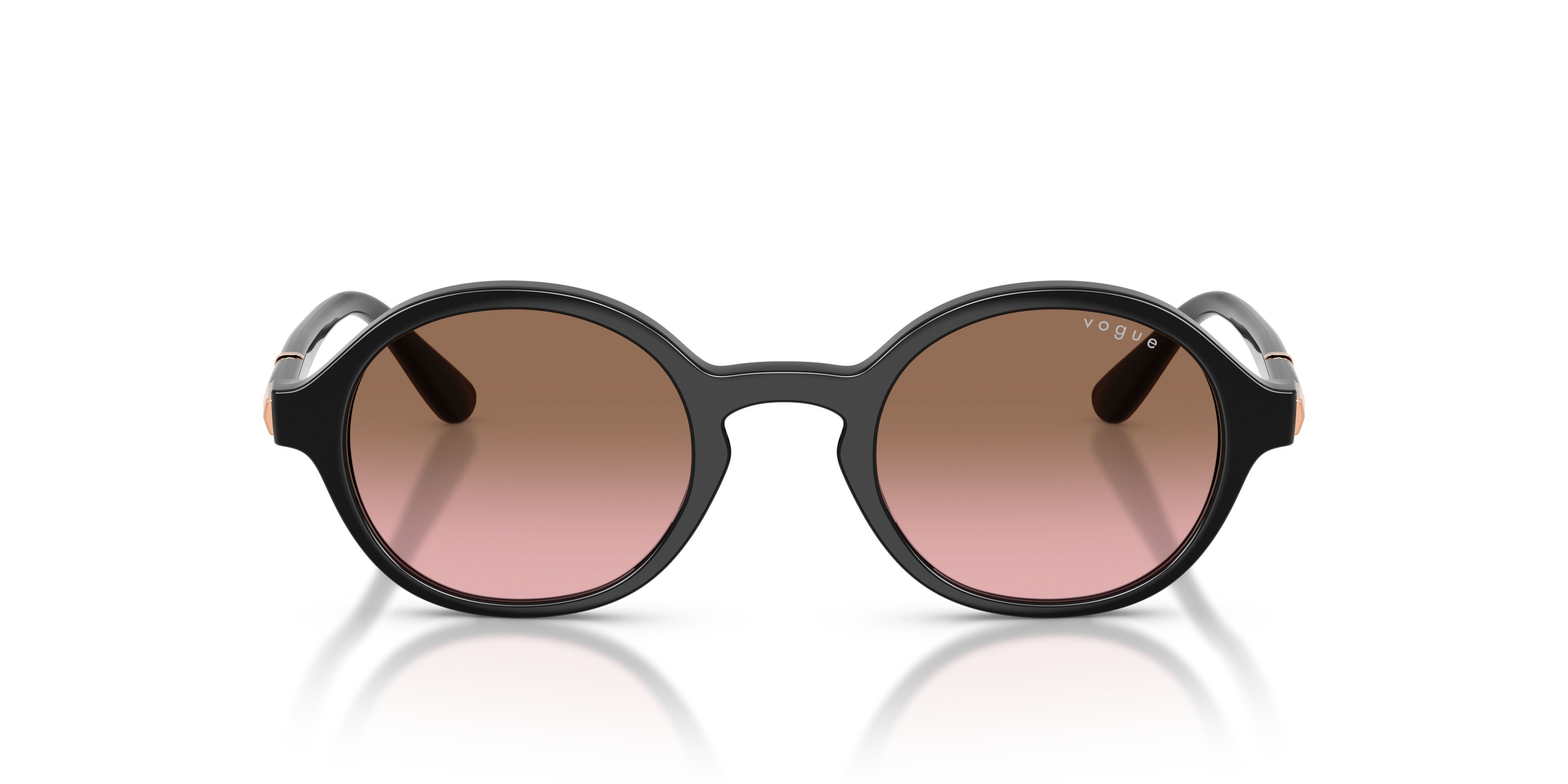 Sunglasses Vogue VO 5692S (W44/14) color nero shape round lenses rosa sfumato marrone