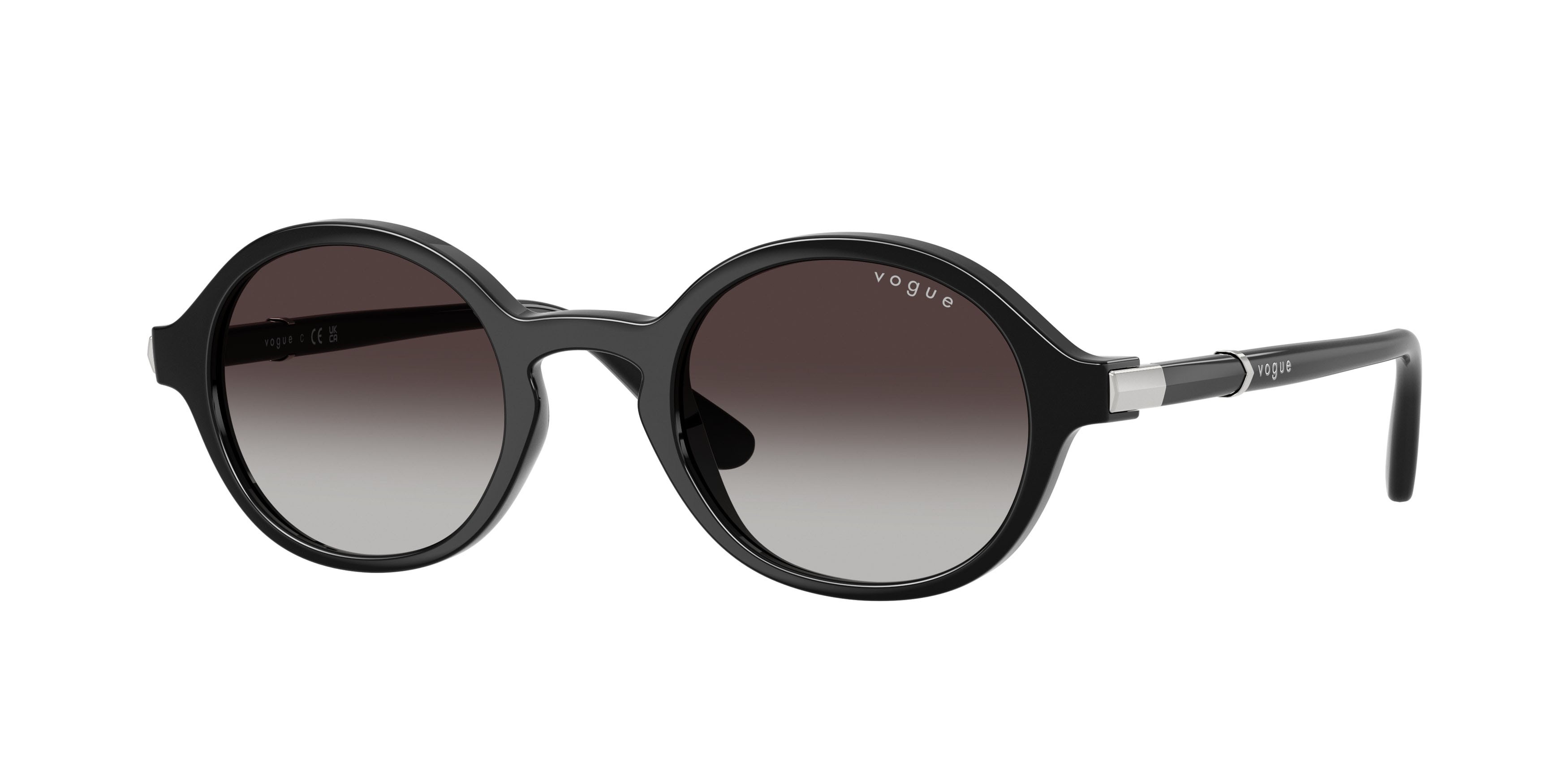 Occhiali da sole Vogue VO 5692S (W44/8G) colore nero forma rotondo lenti sfumato grigio