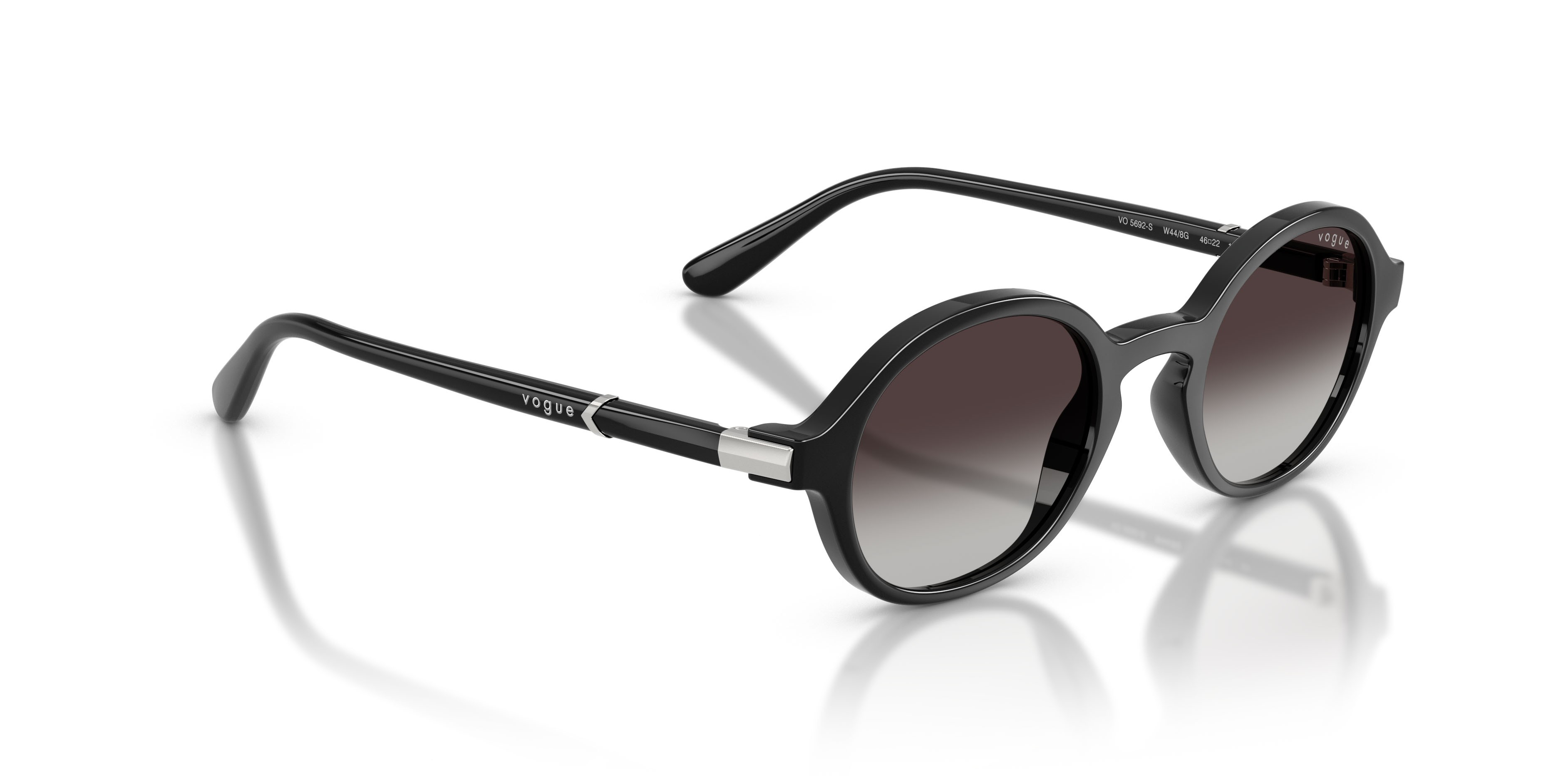 Occhiali da sole Vogue VO 5692S (W44/8G) colore nero forma rotondo lenti sfumato grigio