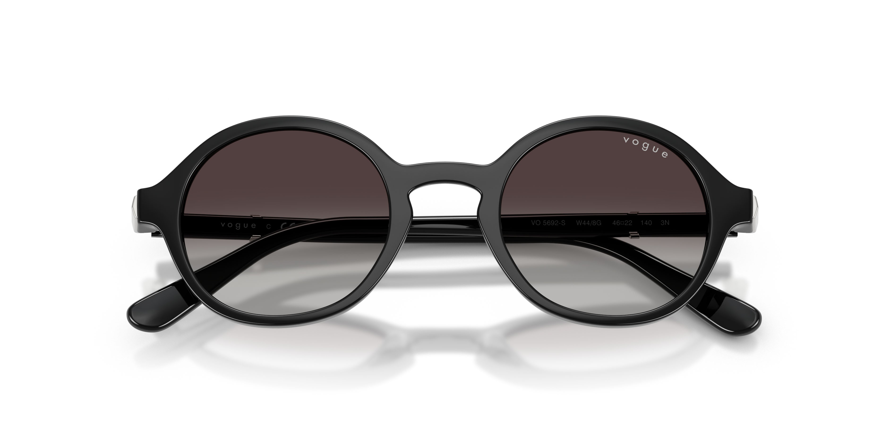 Occhiali da sole Vogue VO 5692S (W44/8G) colore nero forma rotondo lenti sfumato grigio