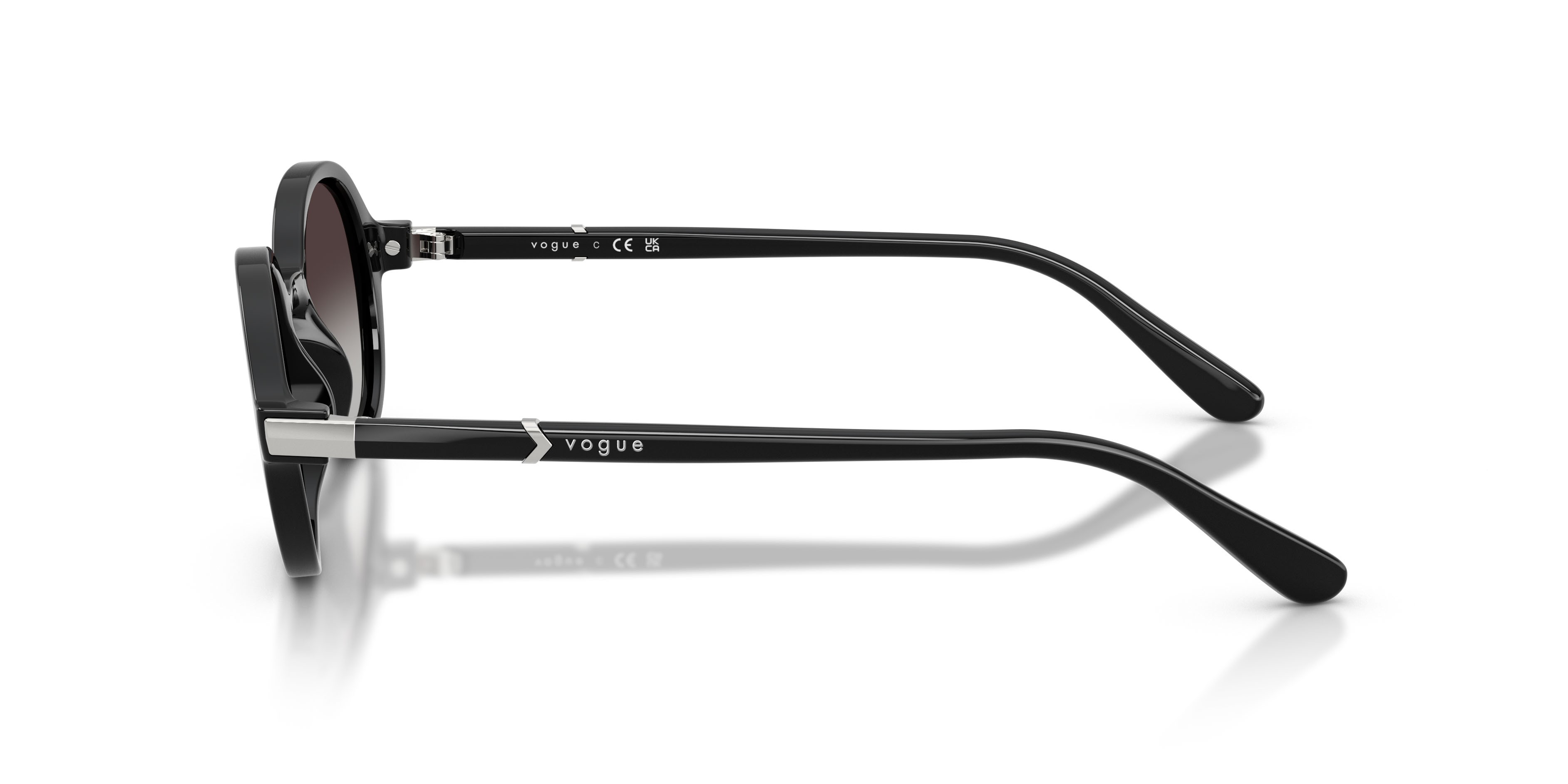 Occhiali da sole Vogue VO 5692S (W44/8G) colore nero forma rotondo lenti sfumato grigio
