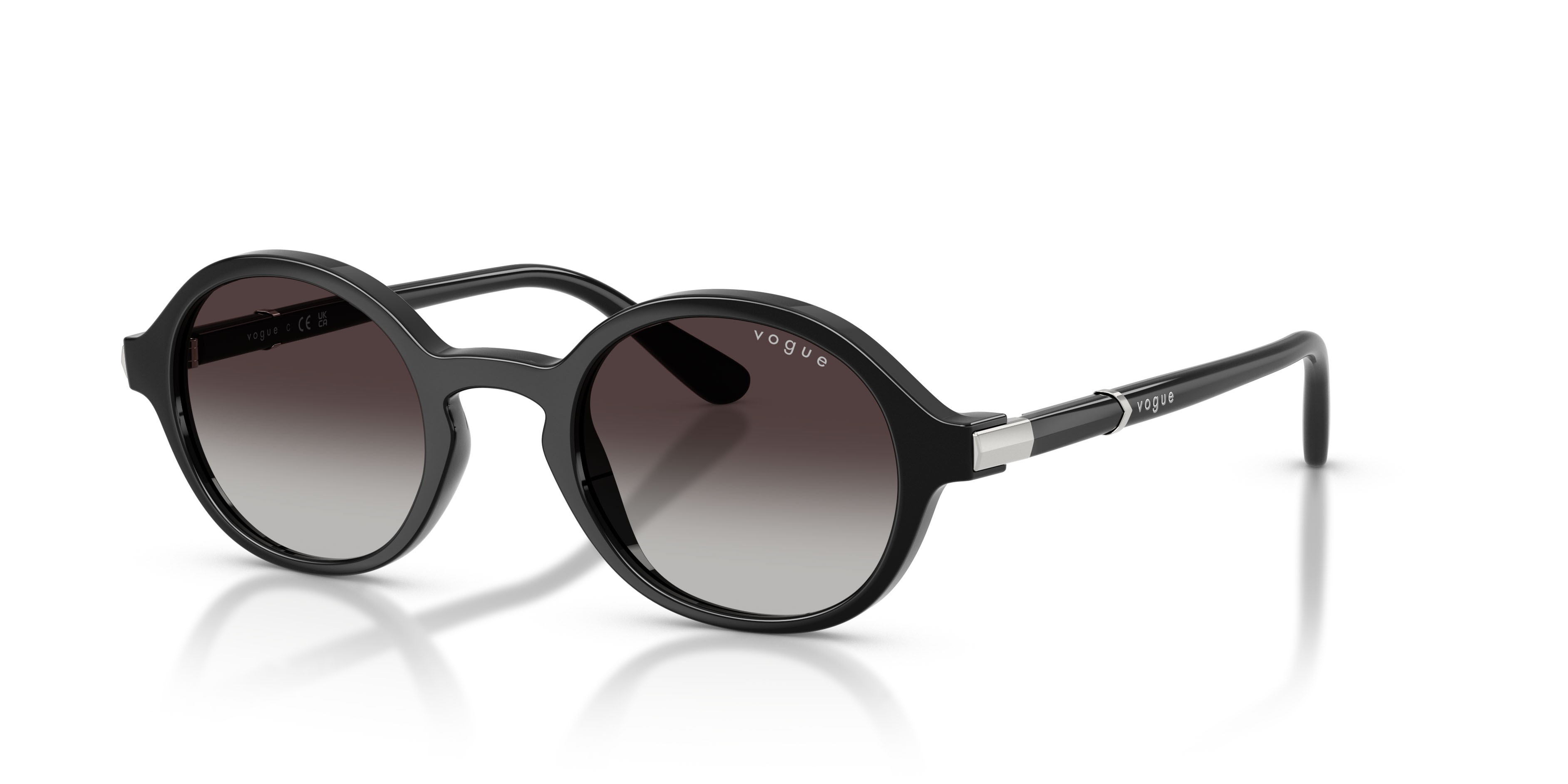 Occhiali da sole Vogue VO 5692S (W44/8G) colore nero forma rotondo lenti sfumato grigio