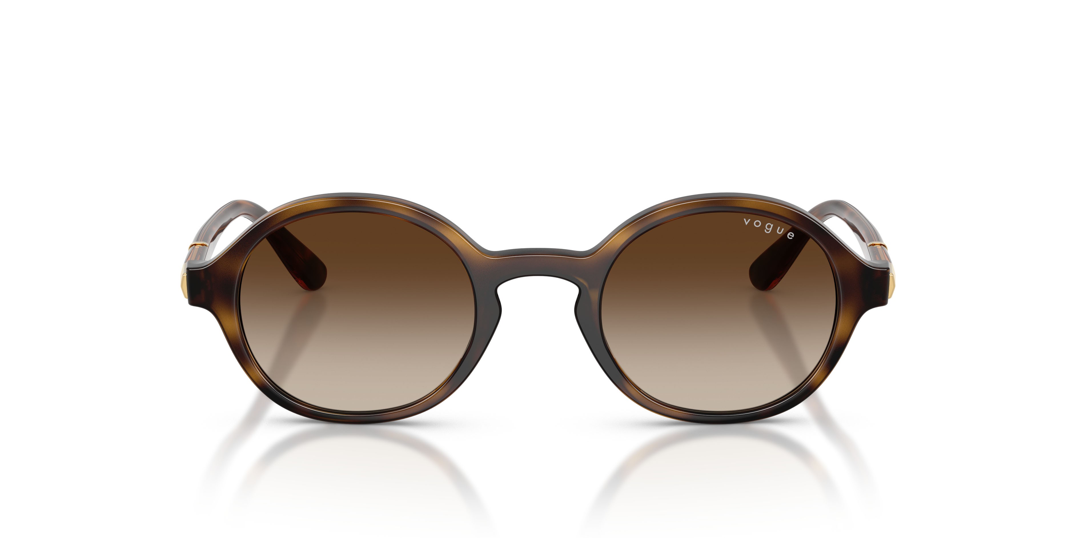 Occhiali da sole Vogue VO 5692S (W65613) colore havana scuro forma rotondo lenti marrone sfumato