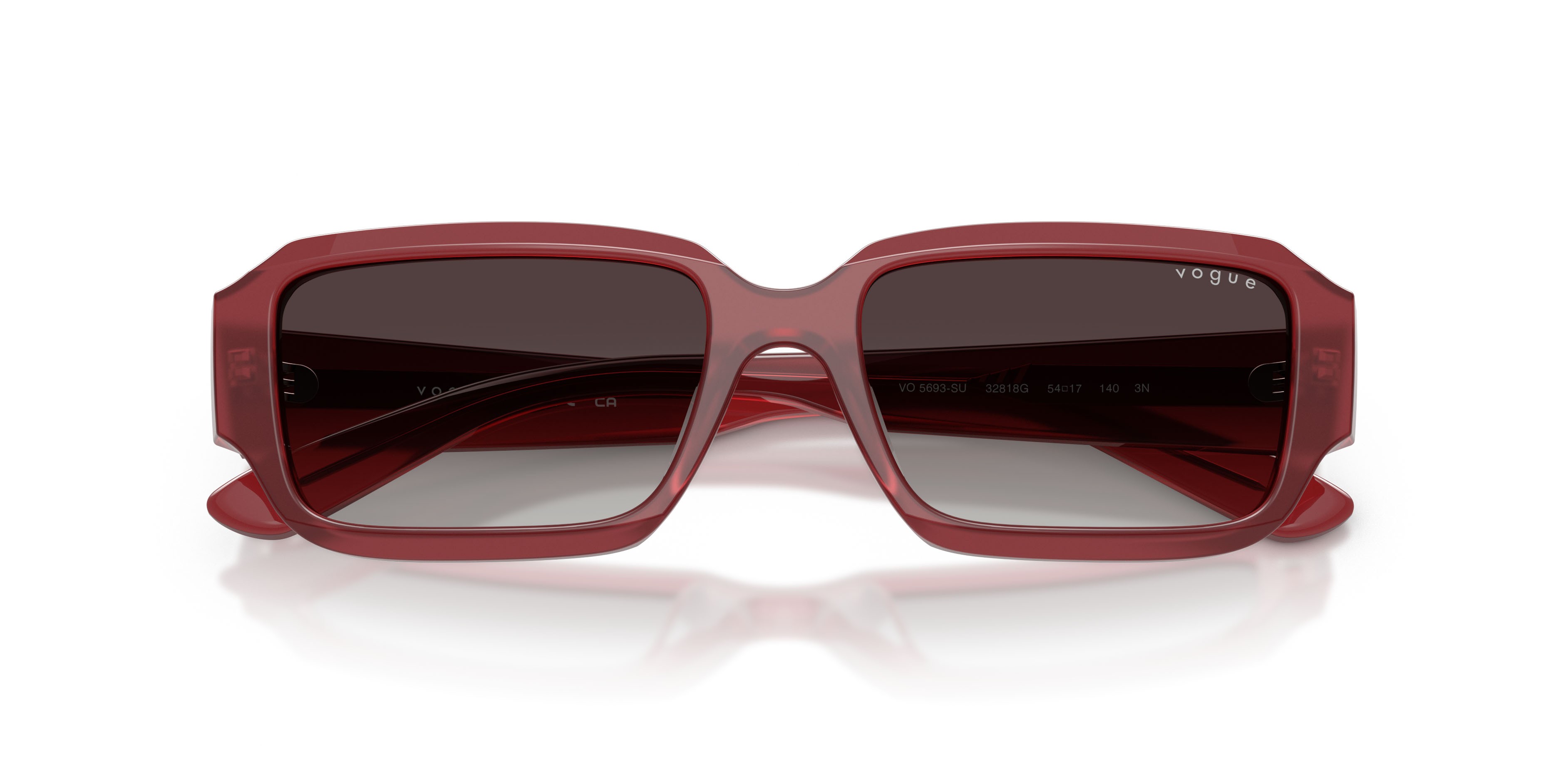 Occhiali da sole Vogue VO 5693SU (32818G) colore opal magenta forma rettangolare lenti sfumato grigio