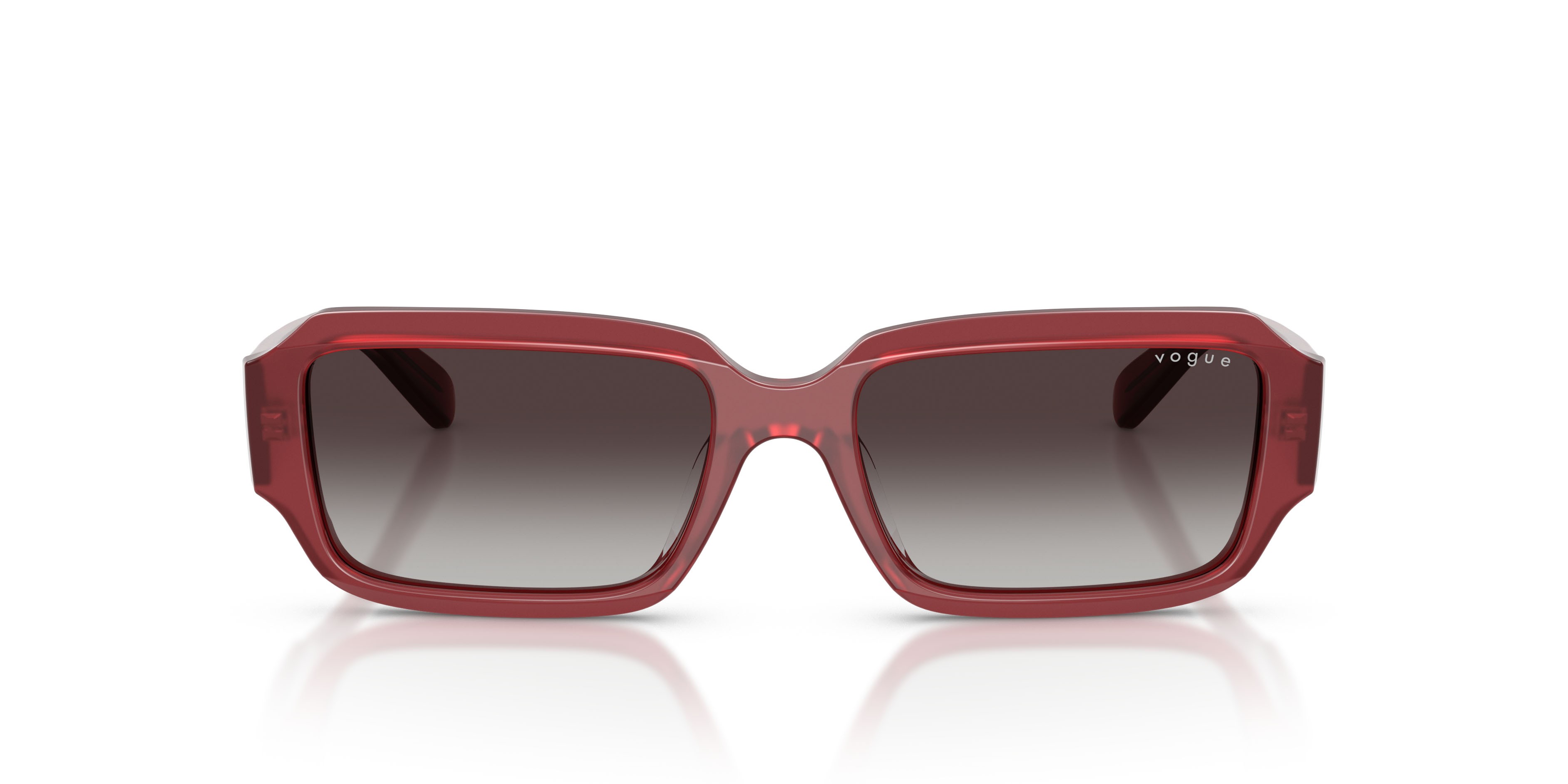 Occhiali da sole Vogue VO 5693SU (32818G) colore opal magenta forma rettangolare lenti sfumato grigio