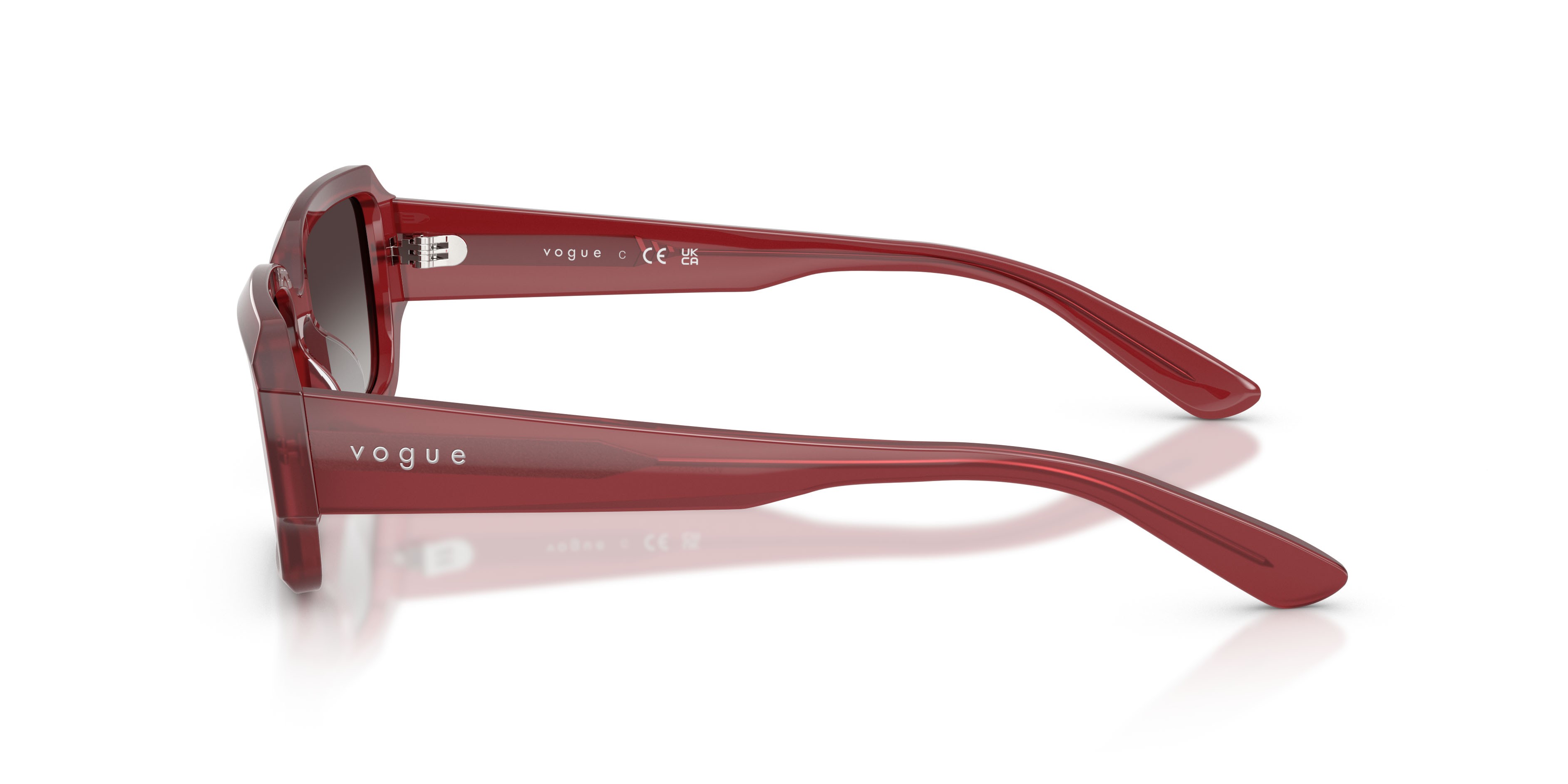 Occhiali da sole Vogue VO 5693SU (32818G) colore opal magenta forma rettangolare lenti sfumato grigio