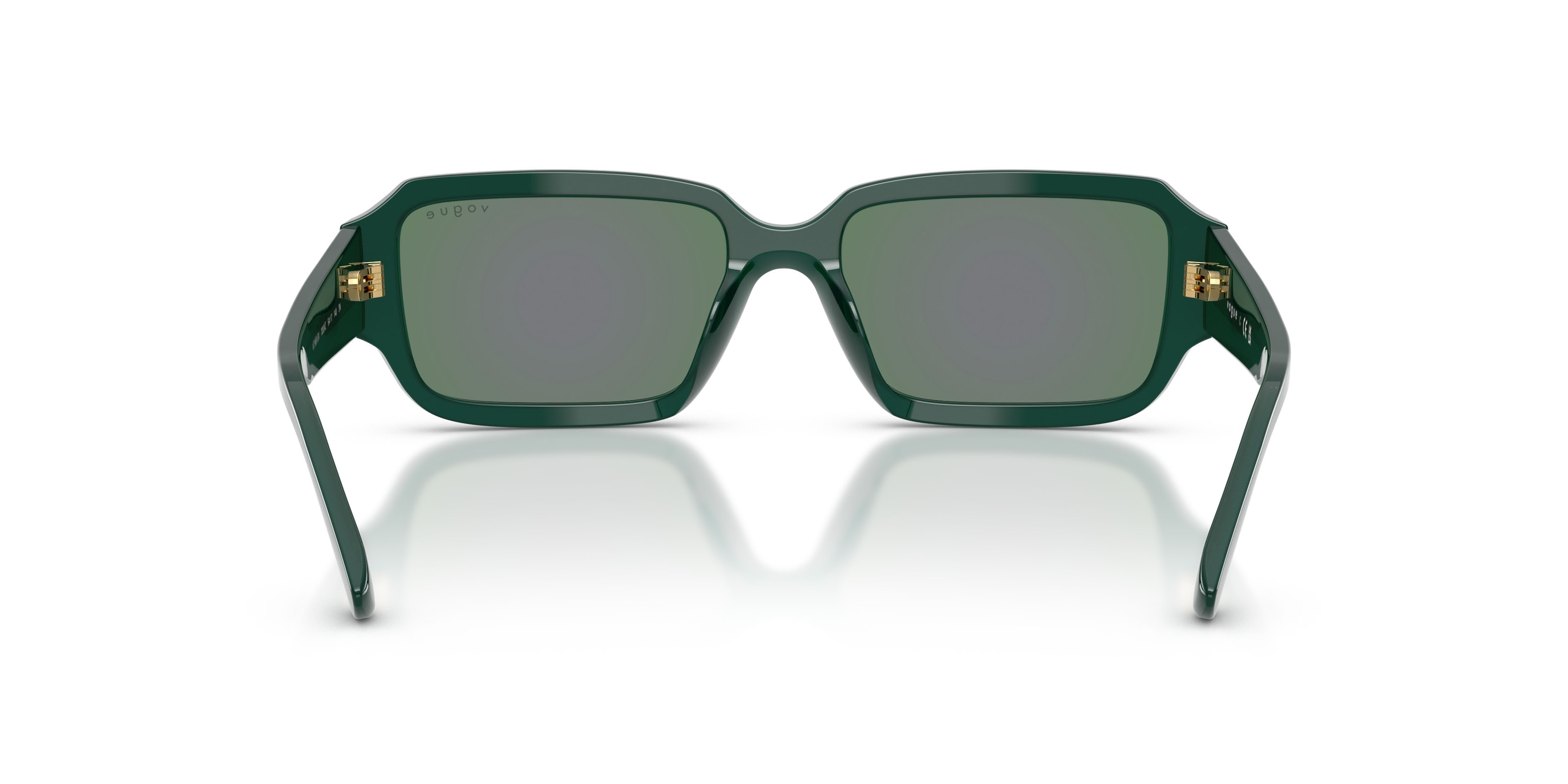 Sunglasses Vogue VO 5693SU (32824Z) color verde opale shape rectangle lenses grigio specchiato giallo e rosa