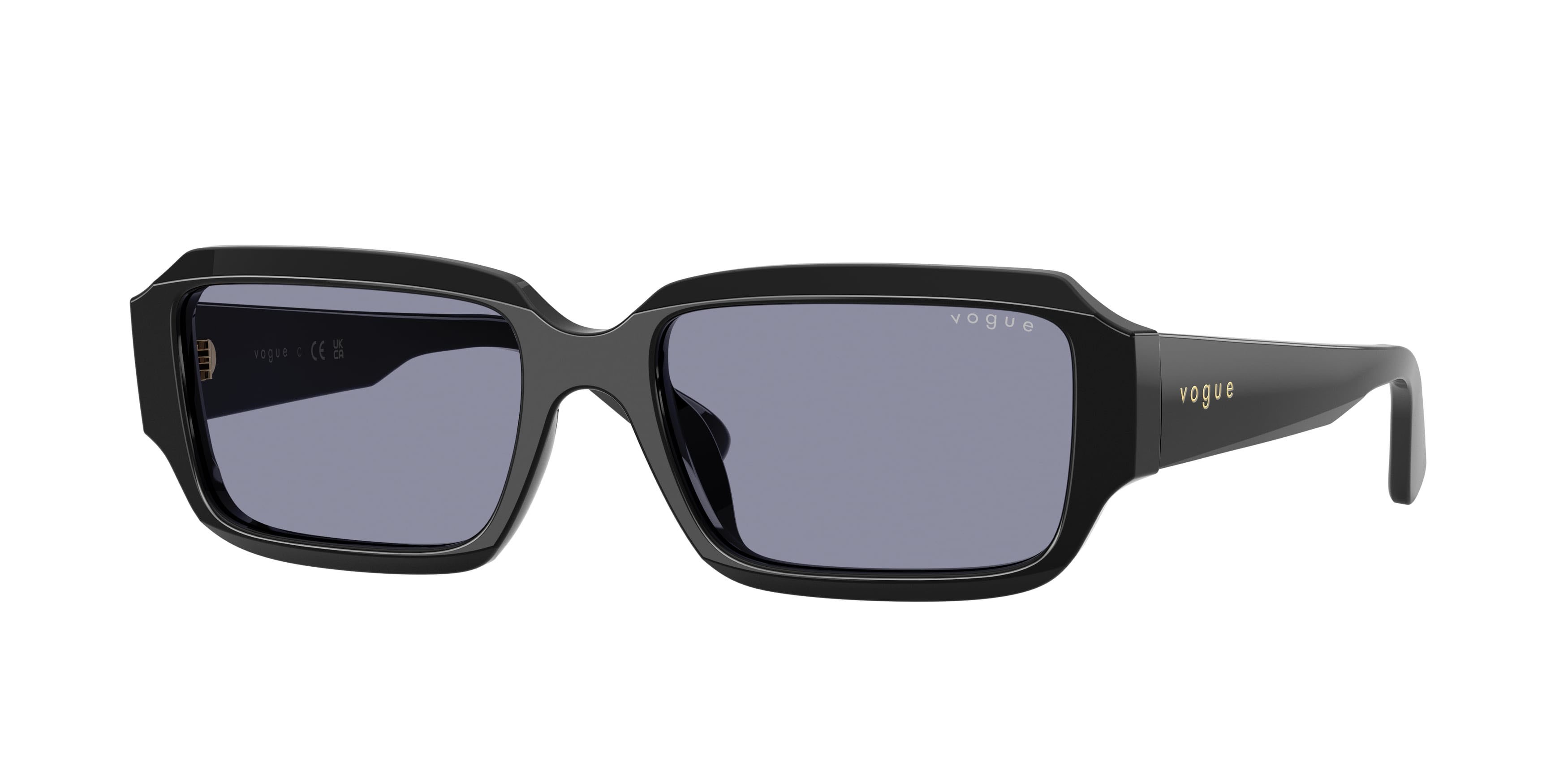 Sunglasses Vogue VO 5693SU (W44/1) color nero shape rectangle lenses grigio lavanda