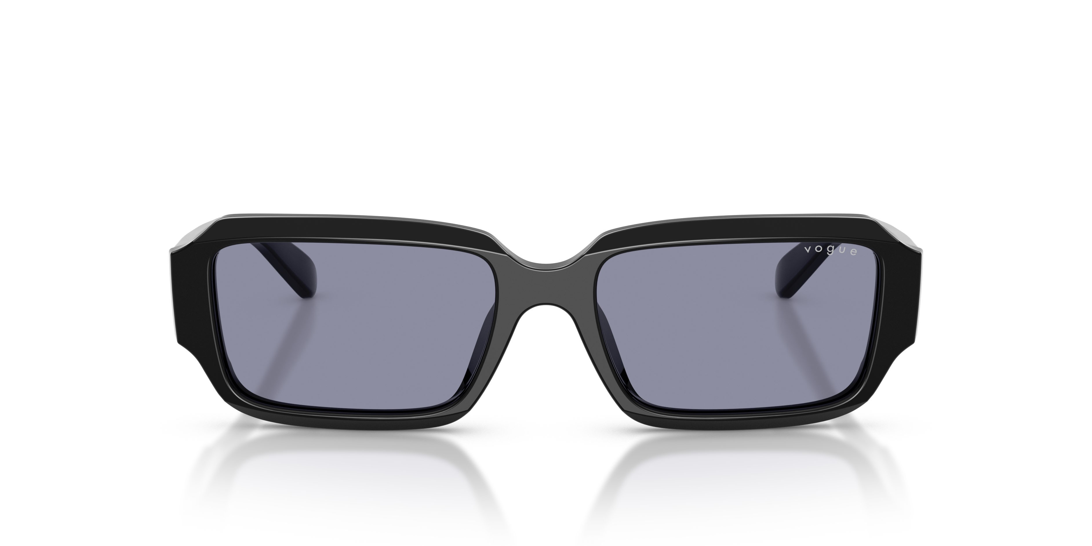 Sunglasses Vogue VO 5693SU (W44/1) color nero shape rectangle lenses grigio lavanda