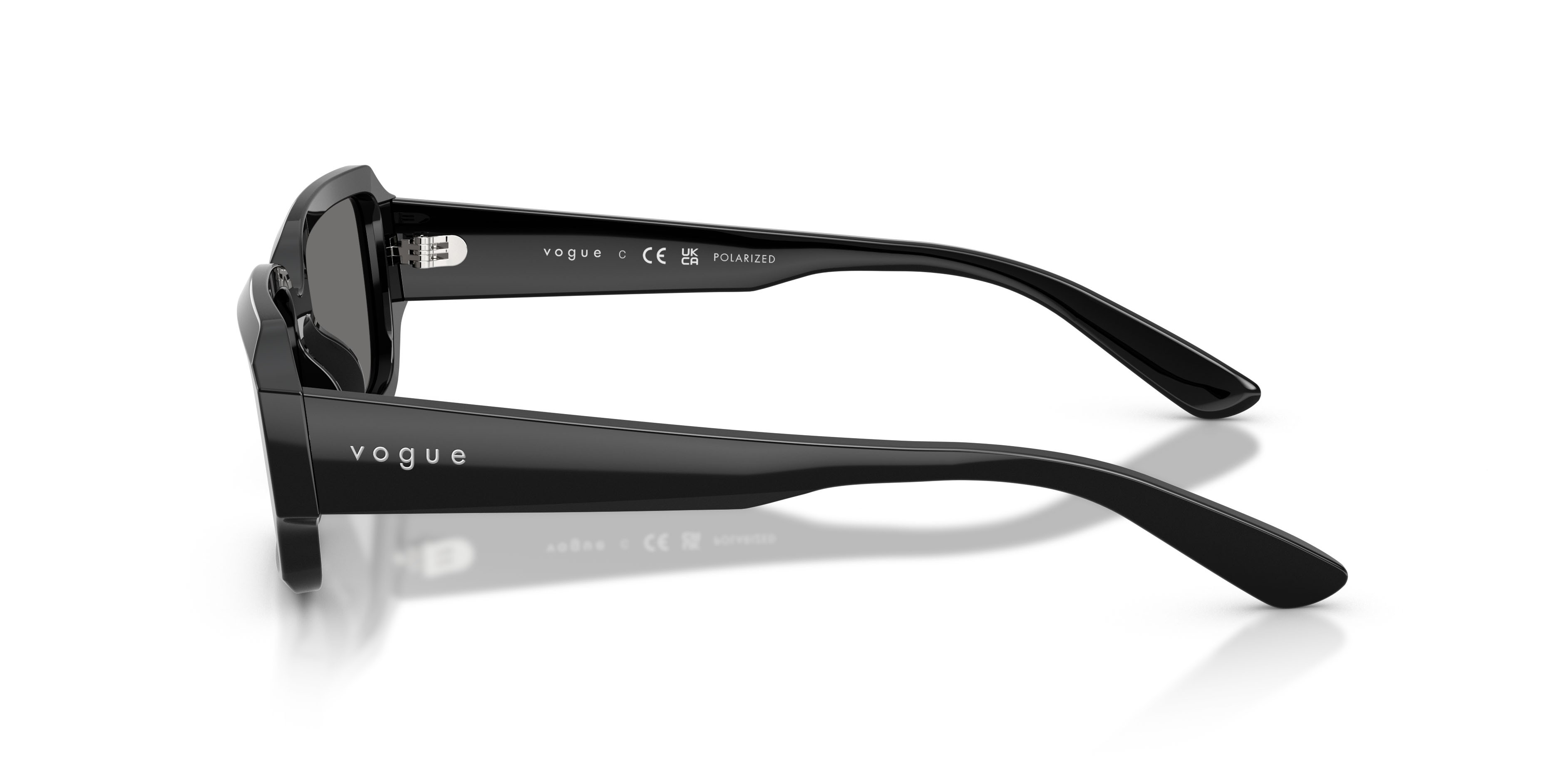 Occhiali da sole Vogue VO 5693SU (W44/81) colore nero forma rettangolare lenti polar grigio scuro