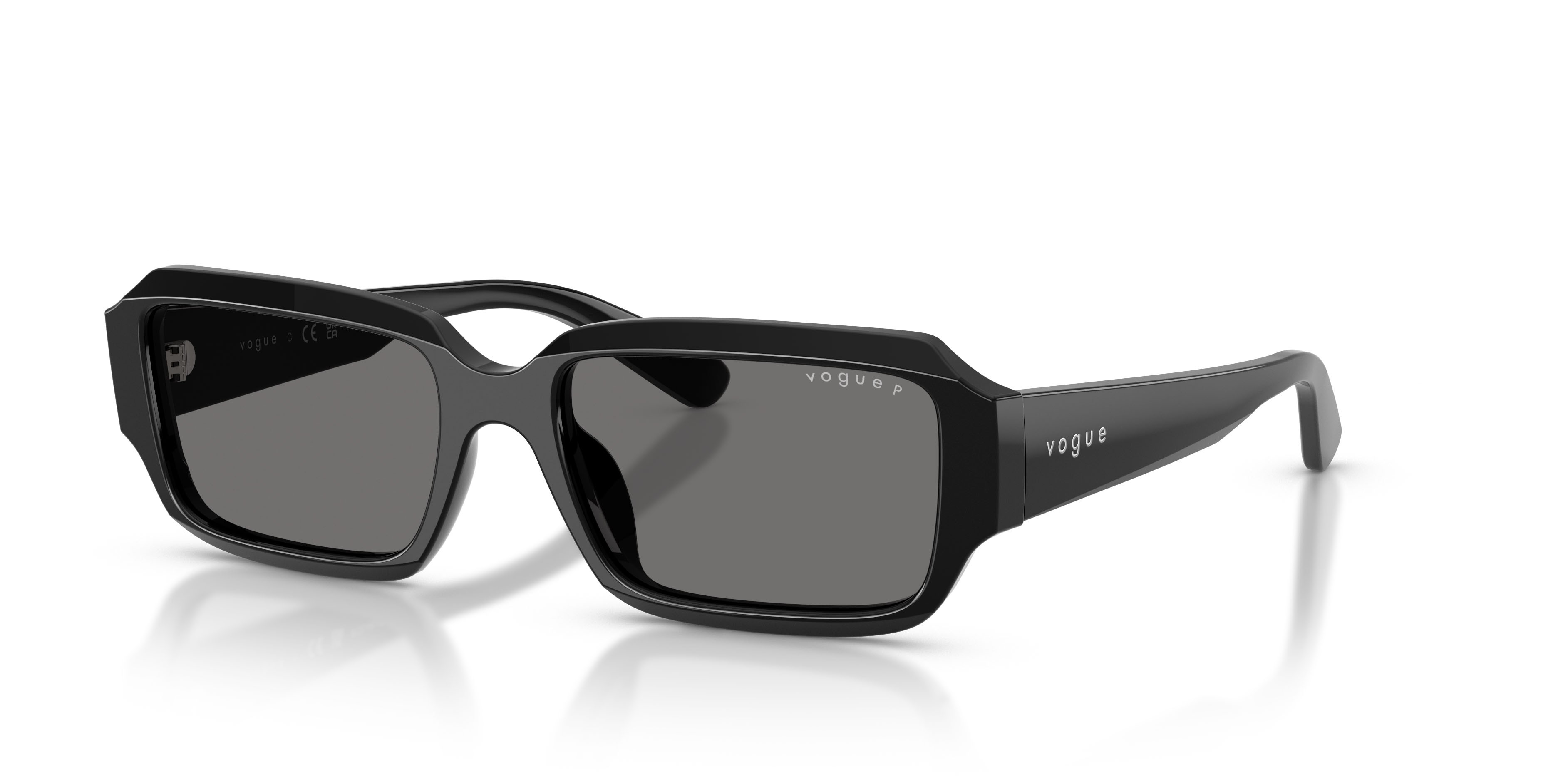 Occhiali da sole Vogue VO 5693SU (W44/81) colore nero forma rettangolare lenti polar grigio scuro