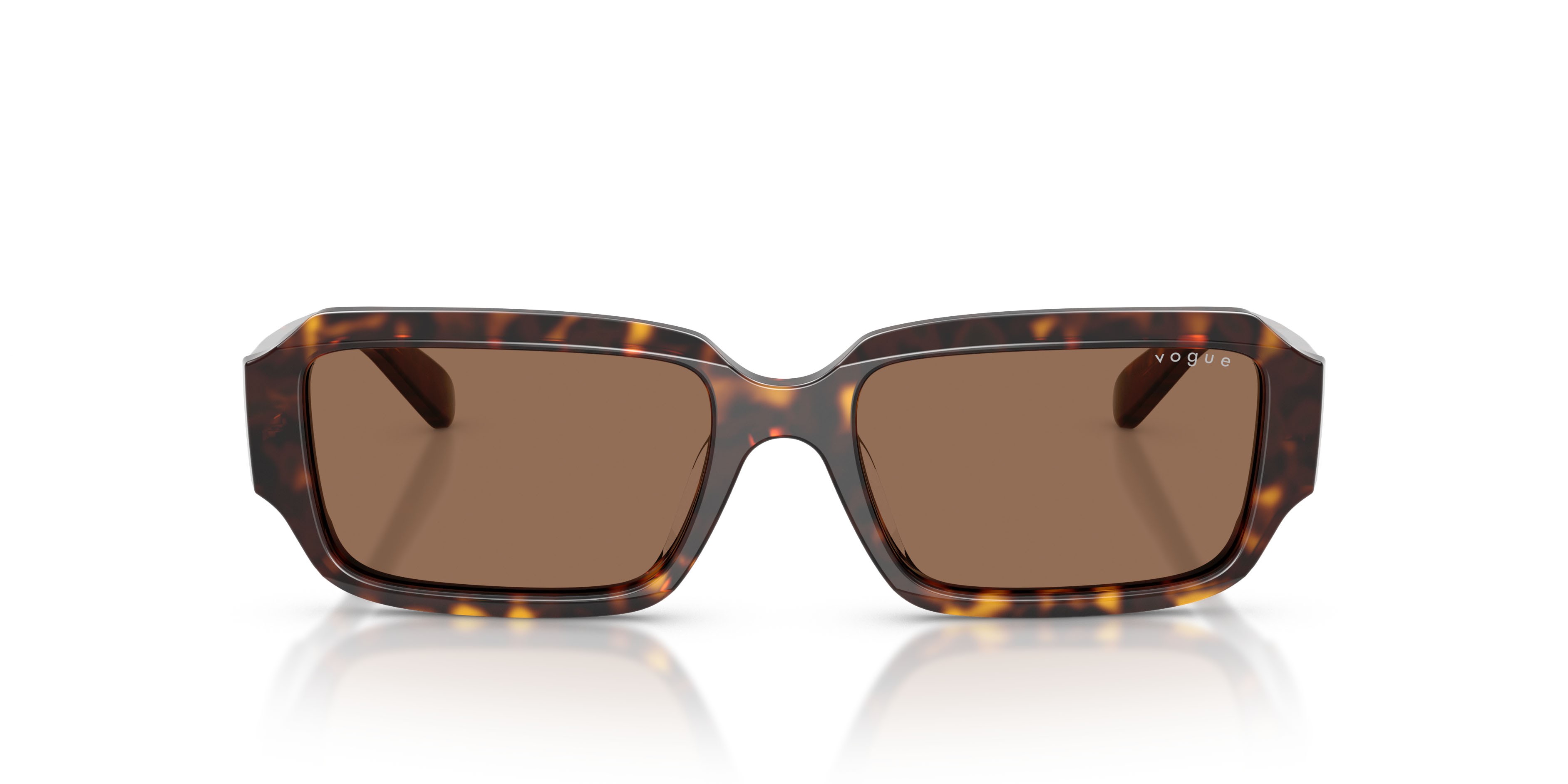 Occhiali da sole Vogue VO 5693SU (W65673) colore havana scuro forma rettangolare lenti marrone scuro