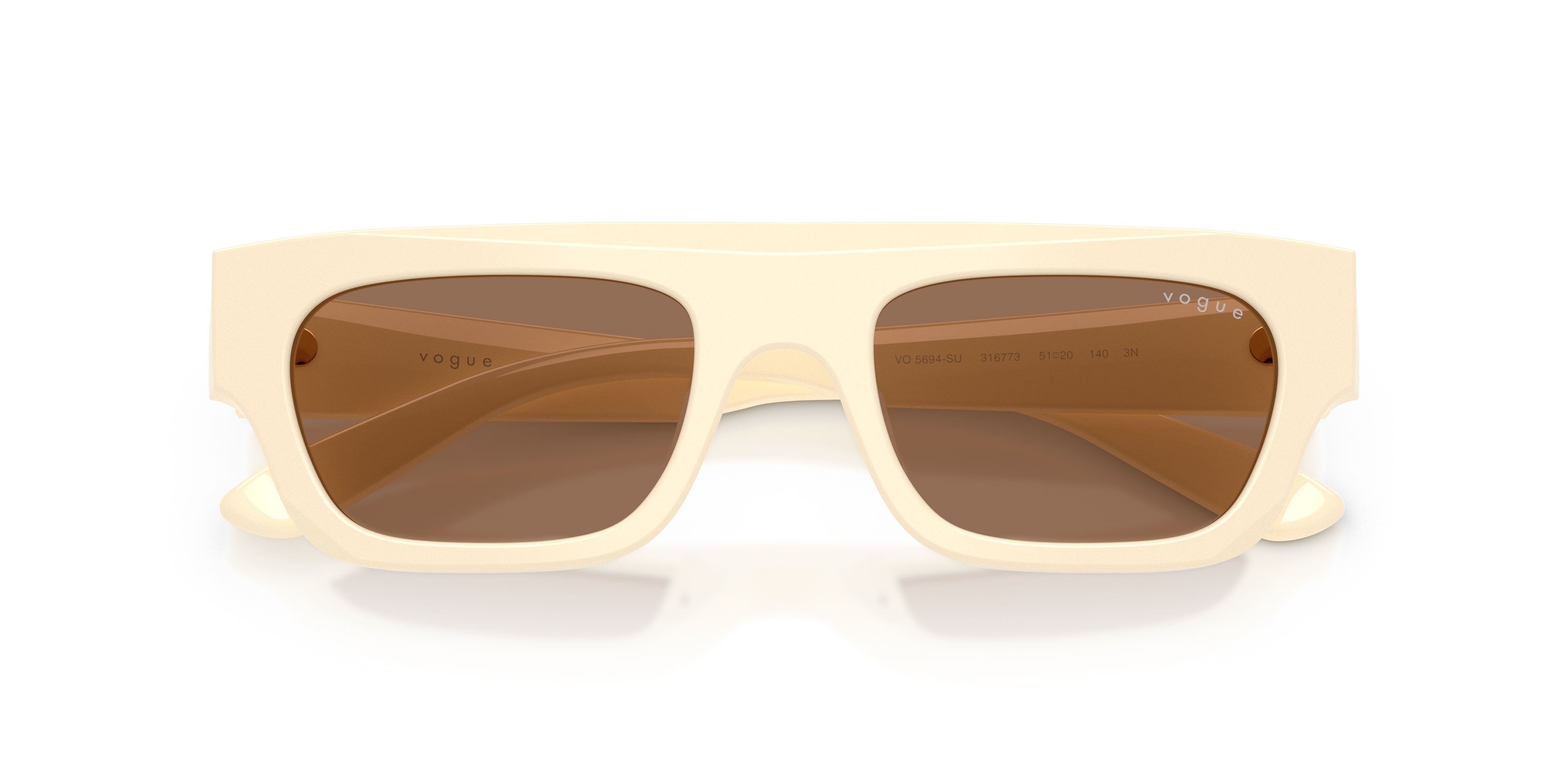 Occhiali da sole Vogue VO 5694SU (316773) colore full ivory forma rettangolare lenti marrone scuro