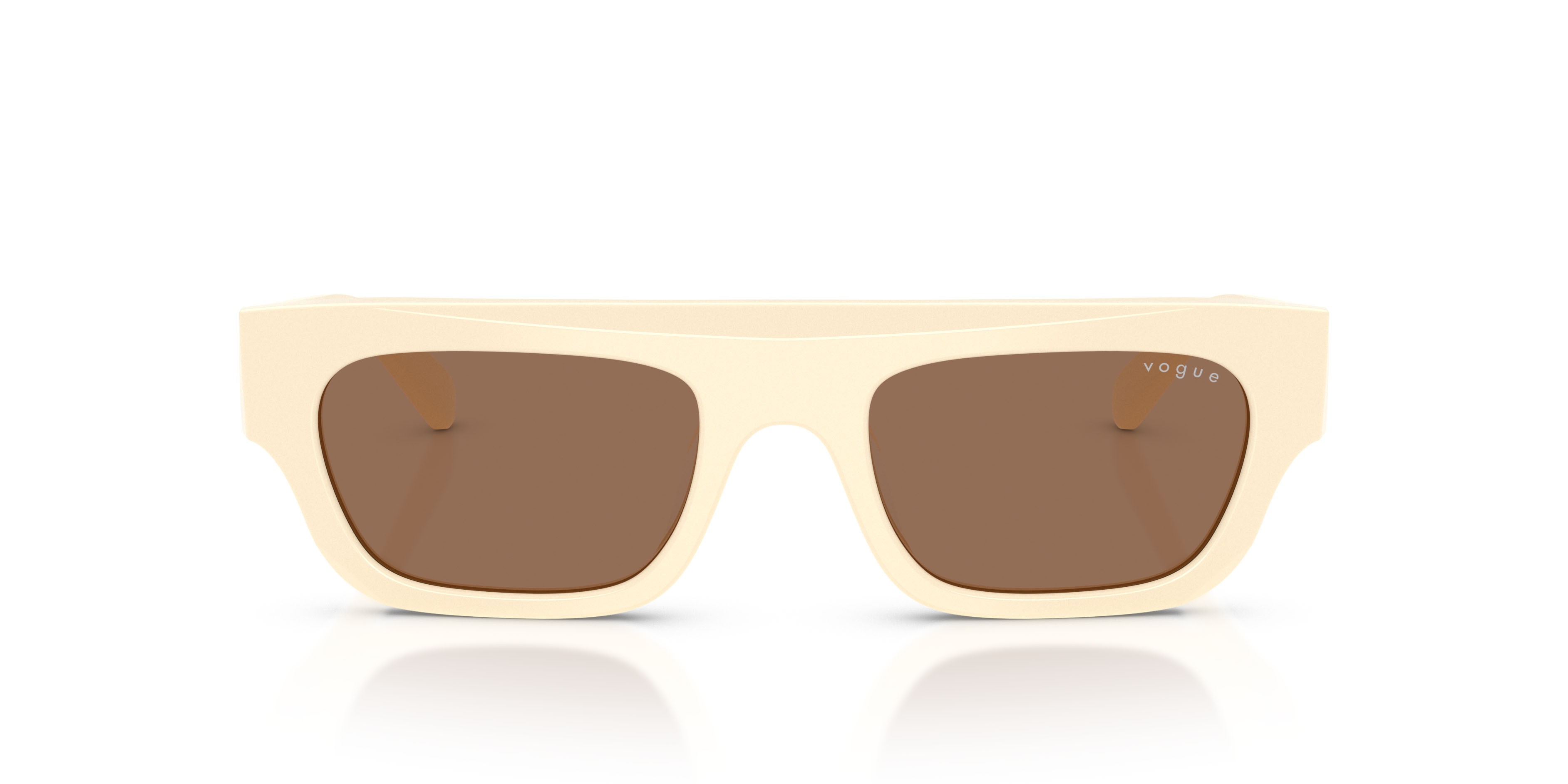 Occhiali da sole Vogue VO 5694SU (316773) colore full ivory forma rettangolare lenti marrone scuro