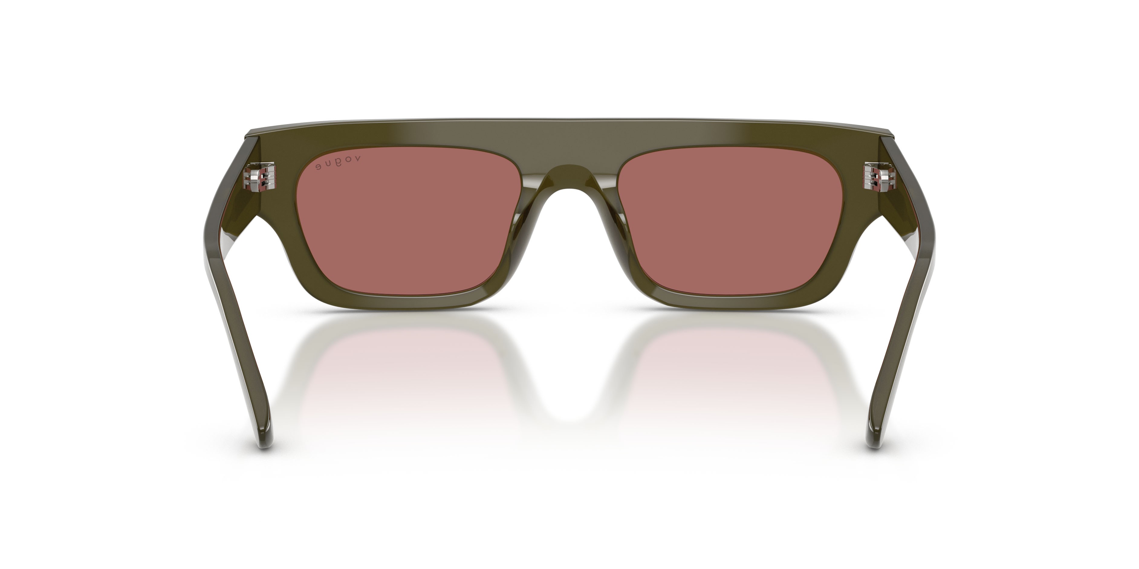 Sunglasses Vogue VO 5694SU (328869) color verde oliva opalino shape rectangle lenses violetto scuro