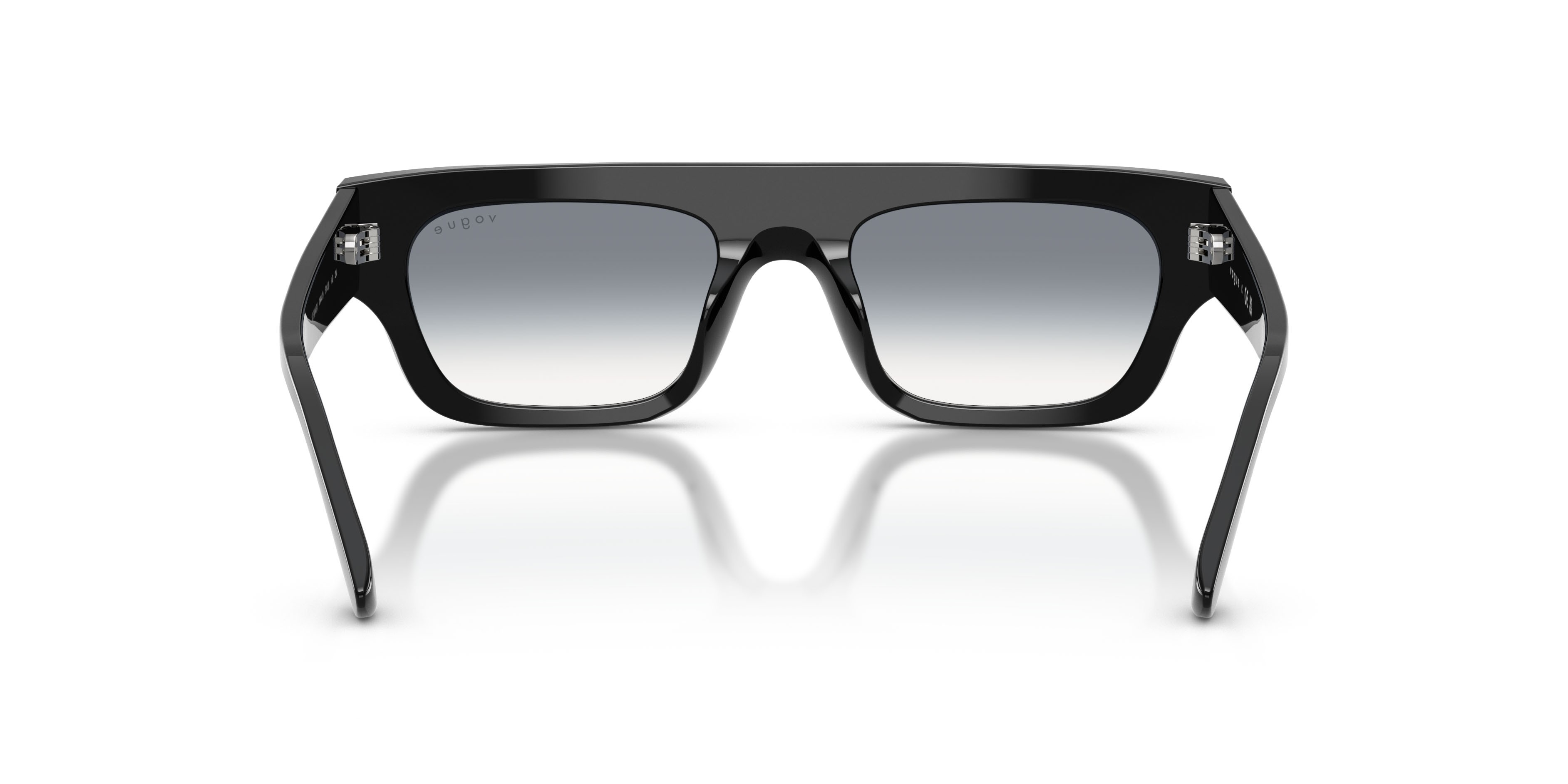 Occhiali da sole Vogue VO 5694SU (W44/79) colore nero forma rettangolare lenti trasparente sfumato blu