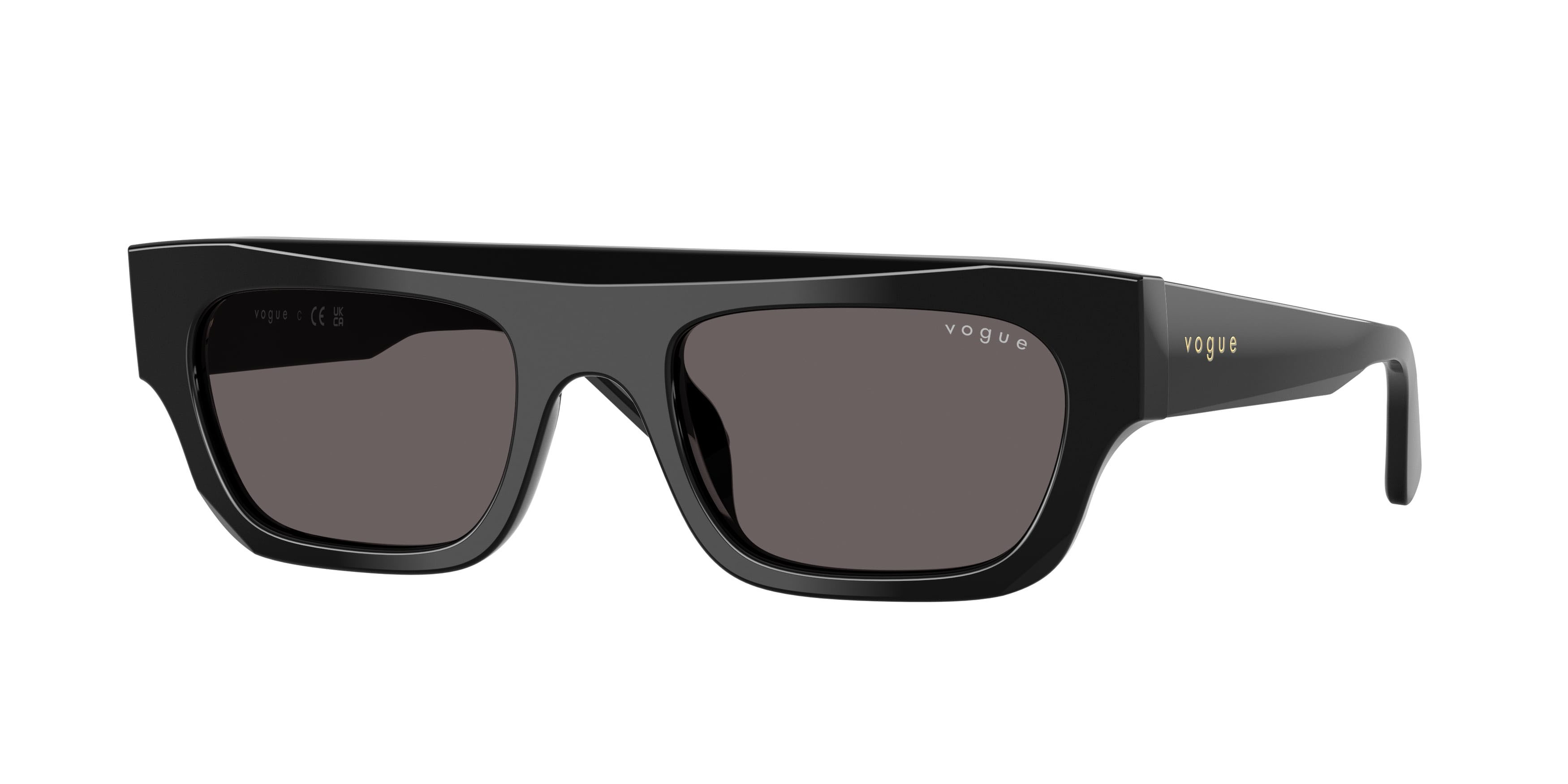 Sunglasses Vogue VO 5694SU (W44/87) color nero shape rectangle lenses nero/grigio fumo