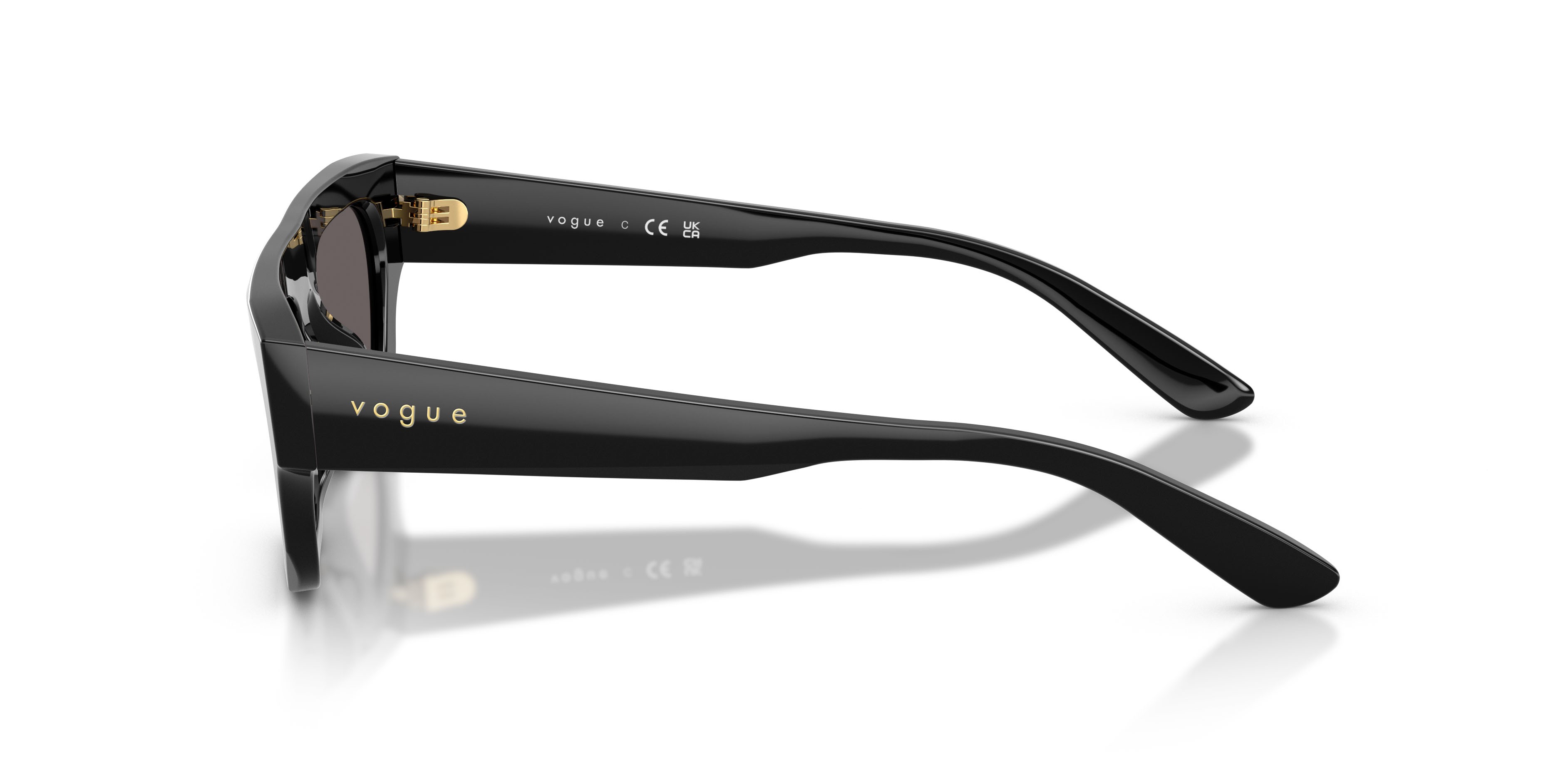 Sunglasses Vogue VO 5694SU (W44/87) color nero shape rectangle lenses nero/grigio fumo