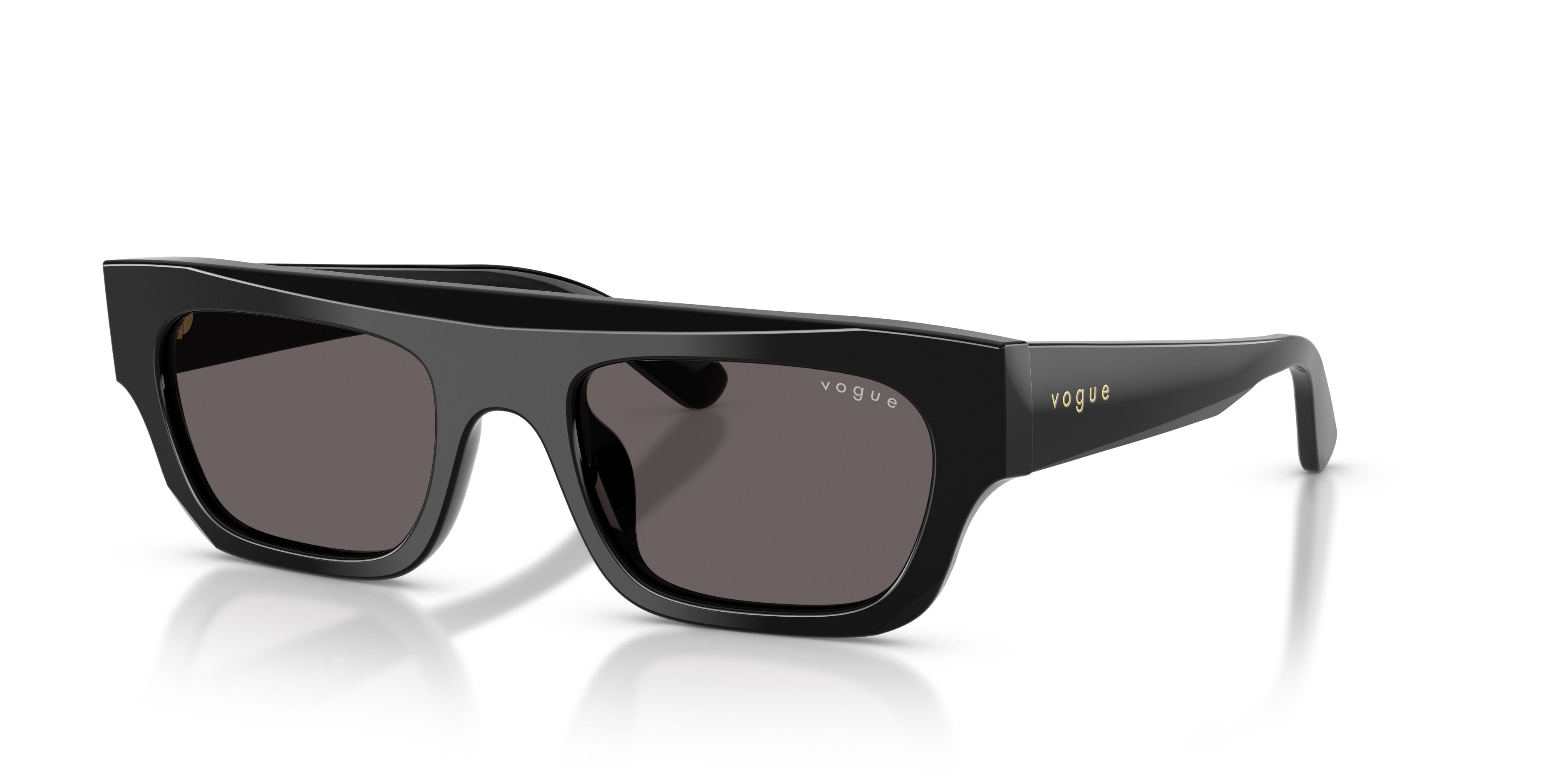 Sunglasses Vogue VO 5694SU (W44/87) color nero shape rectangle lenses nero/grigio fumo