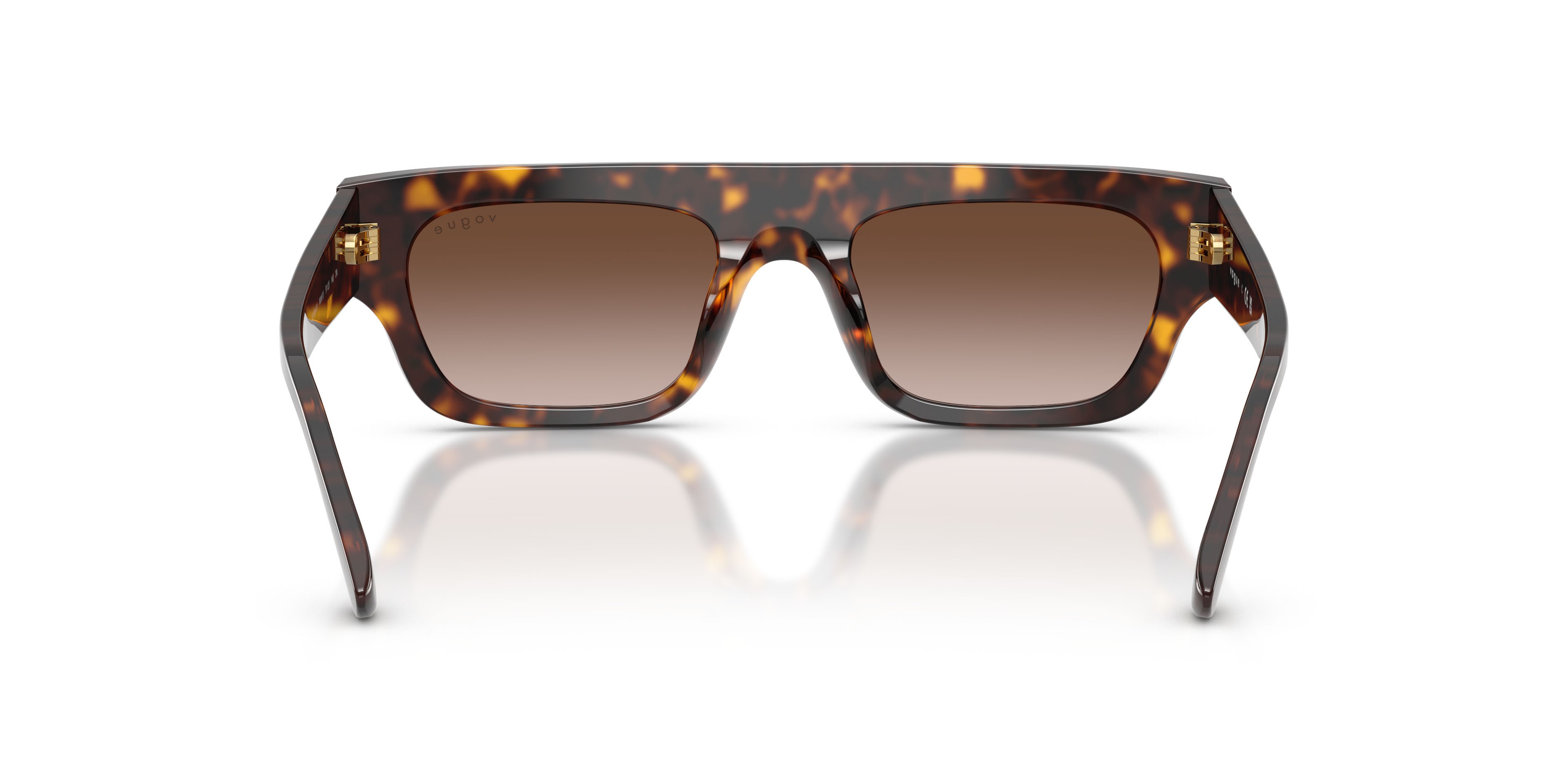 Occhiali da sole Vogue VO 5694SU (W65613) colore havana scuro forma rettangolare lenti marrone sfumato