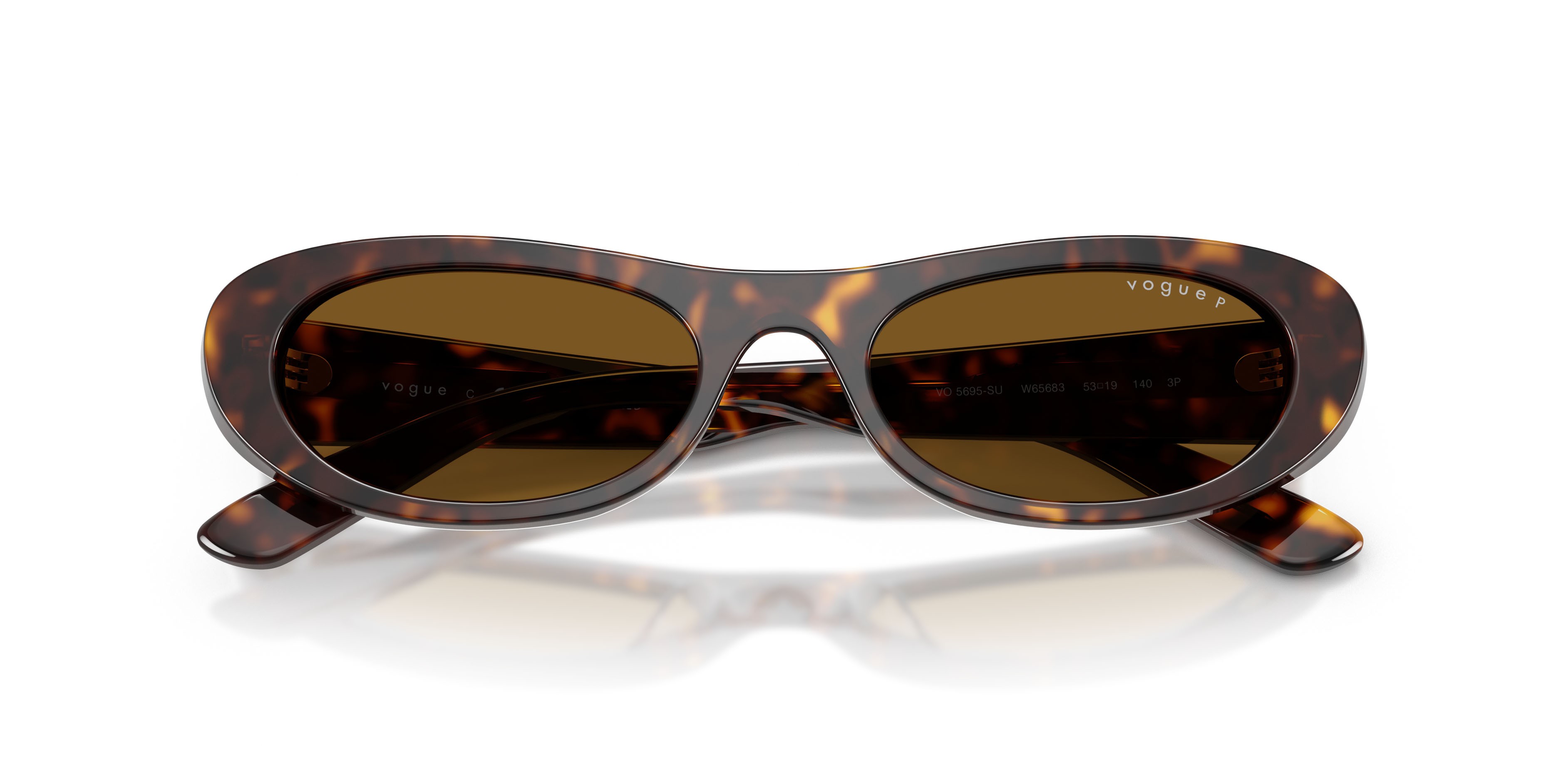 Sunglasses Vogue VO 5695SU (W65683) color havana scuro shape oval lenses polar marrone scuro