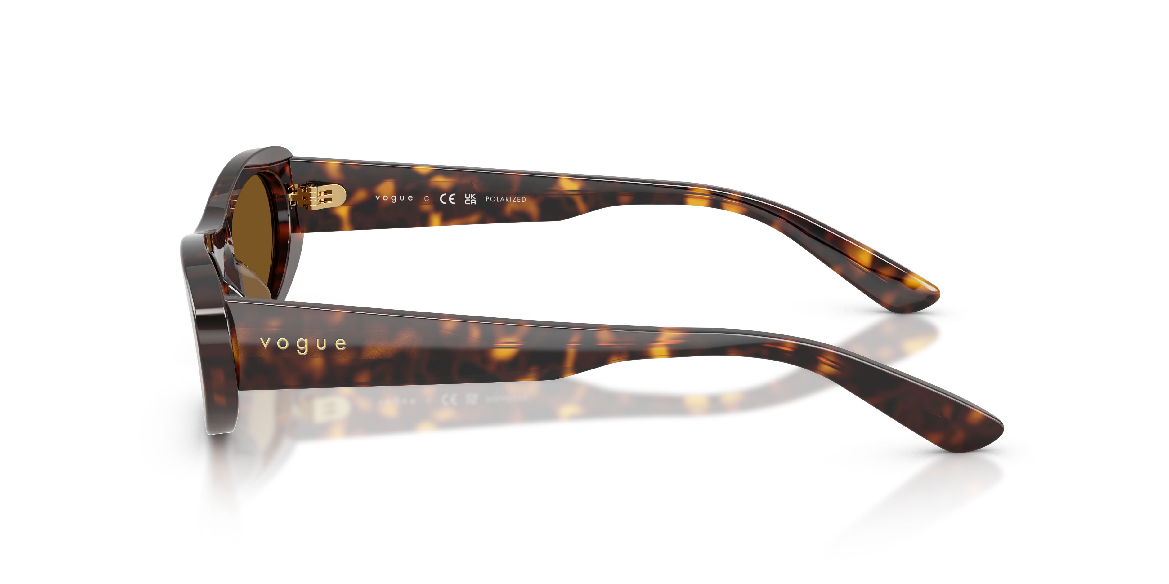Sunglasses Vogue VO 5695SU (W65683) color havana scuro shape oval lenses polar marrone scuro