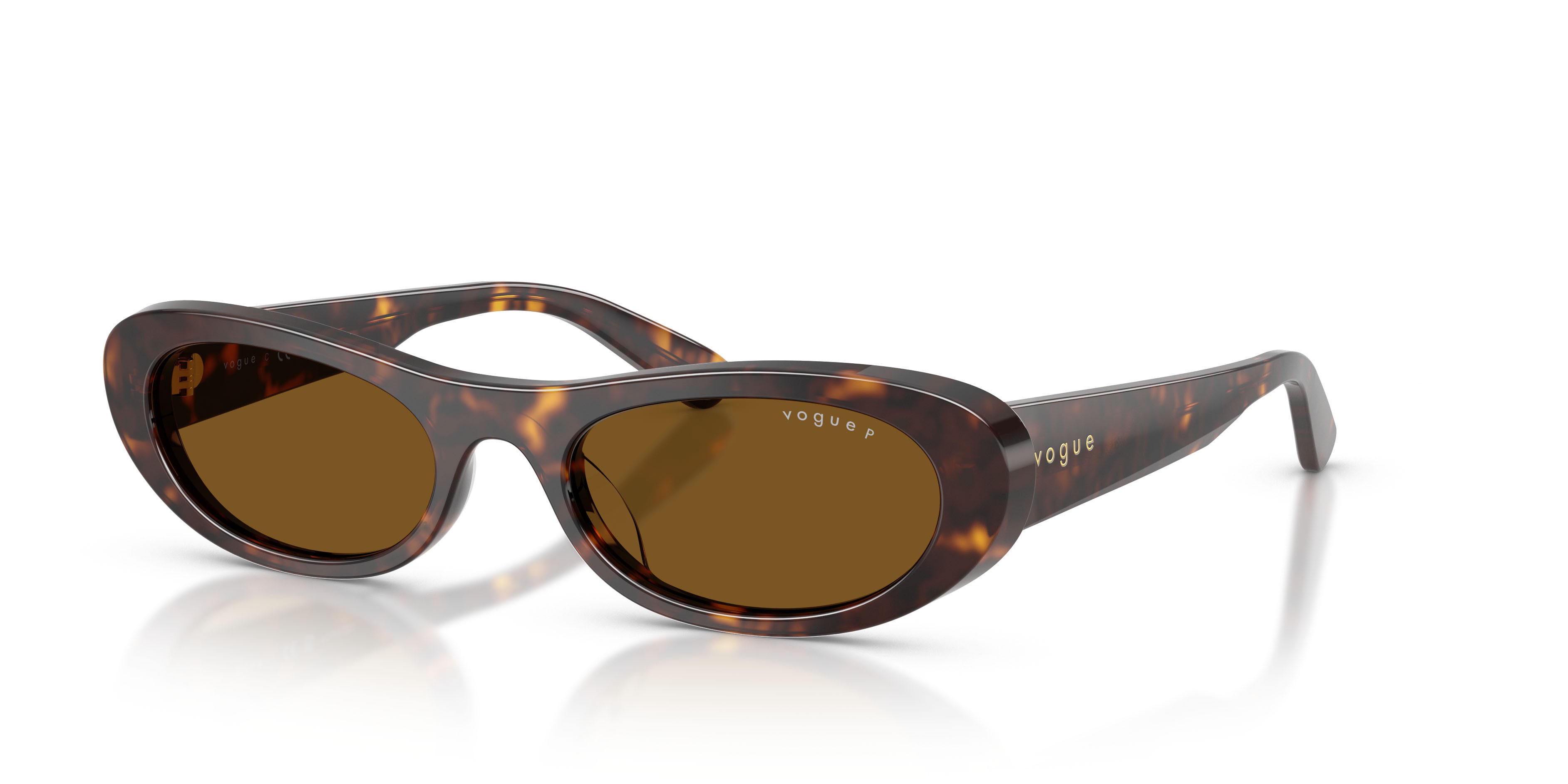Sunglasses Vogue VO 5695SU (W65683) color havana scuro shape oval lenses polar marrone scuro