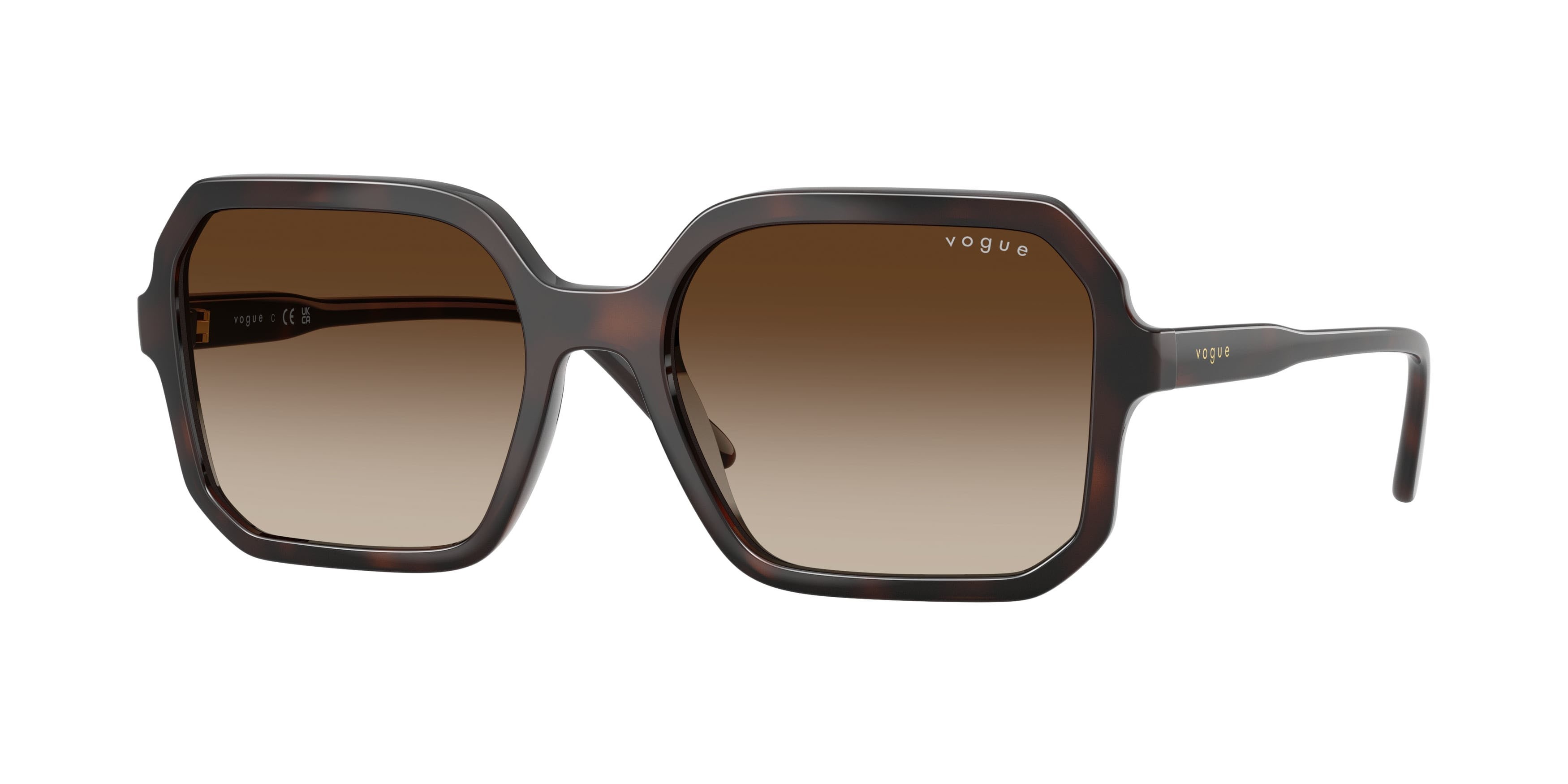 Occhiali da sole Vogue VO 5696S (238613) colore havana marrone forma quadrato lenti marrone sfumato