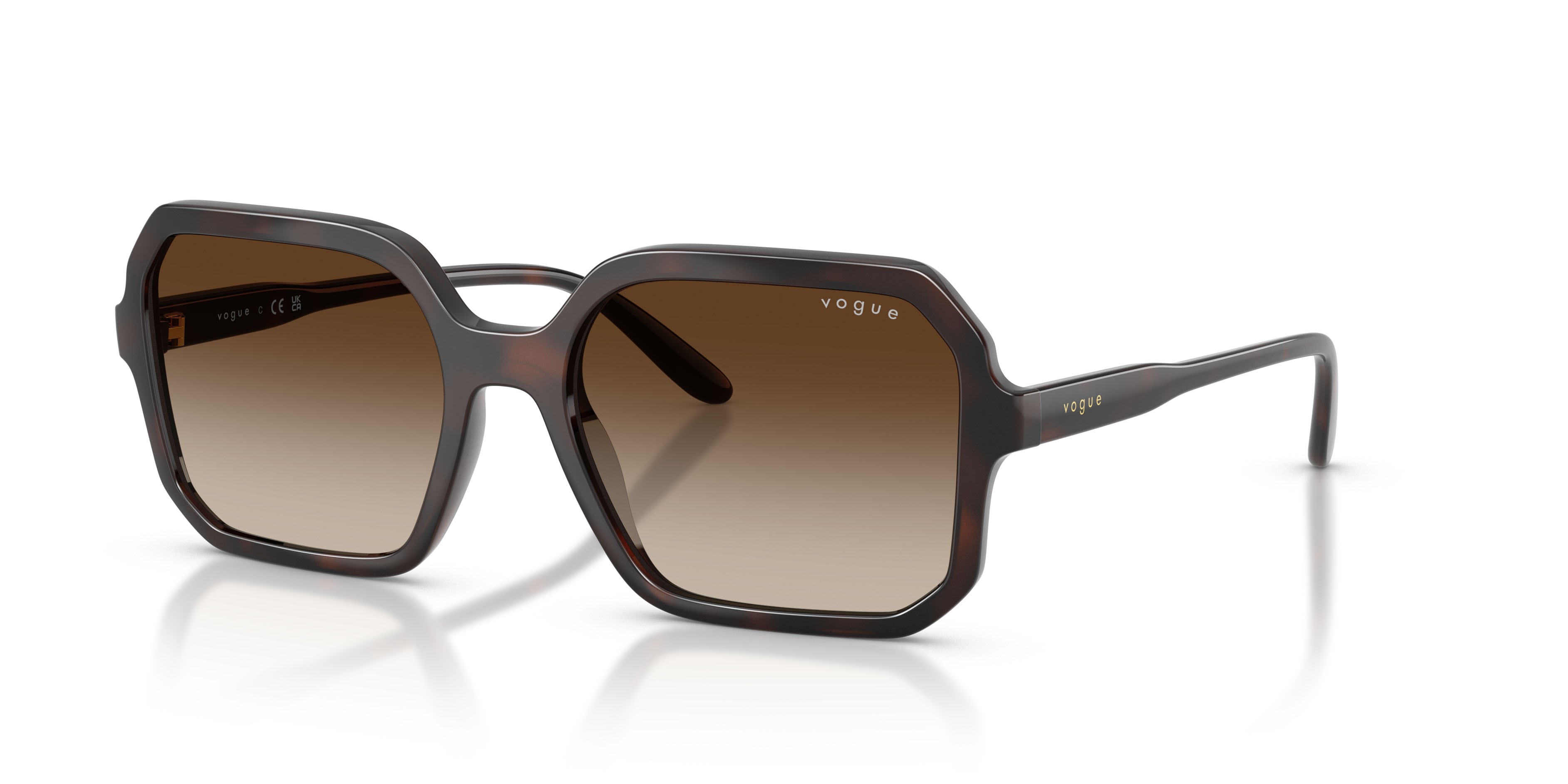 Occhiali da sole Vogue VO 5696S (238613) colore havana marrone forma quadrato lenti marrone sfumato