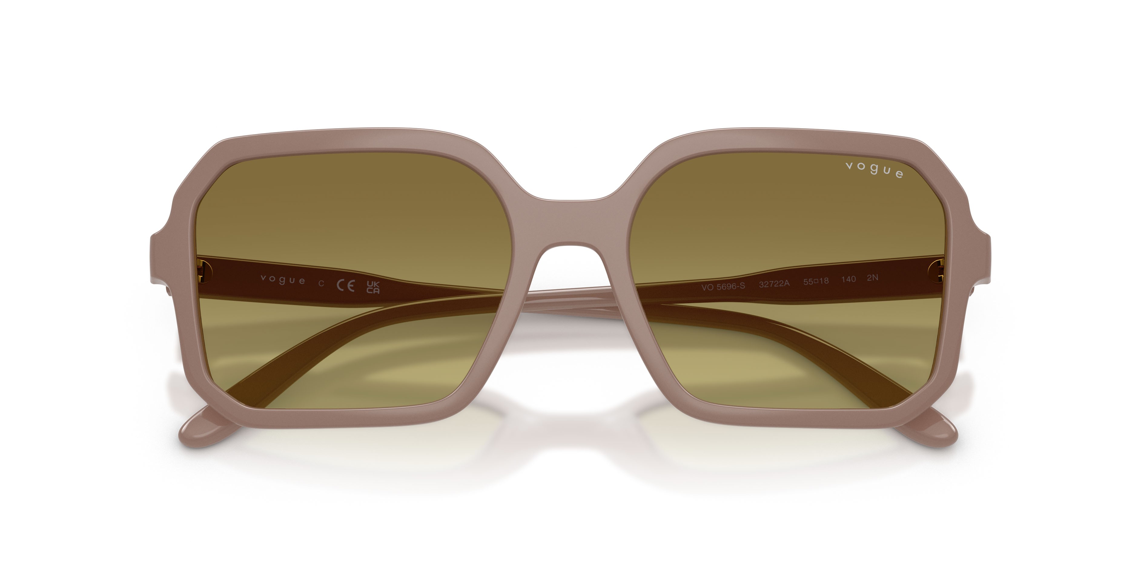 Sunglasses Vogue VO 5696S (32722A) color grigio talpa shape square lenses verde sfumato verde