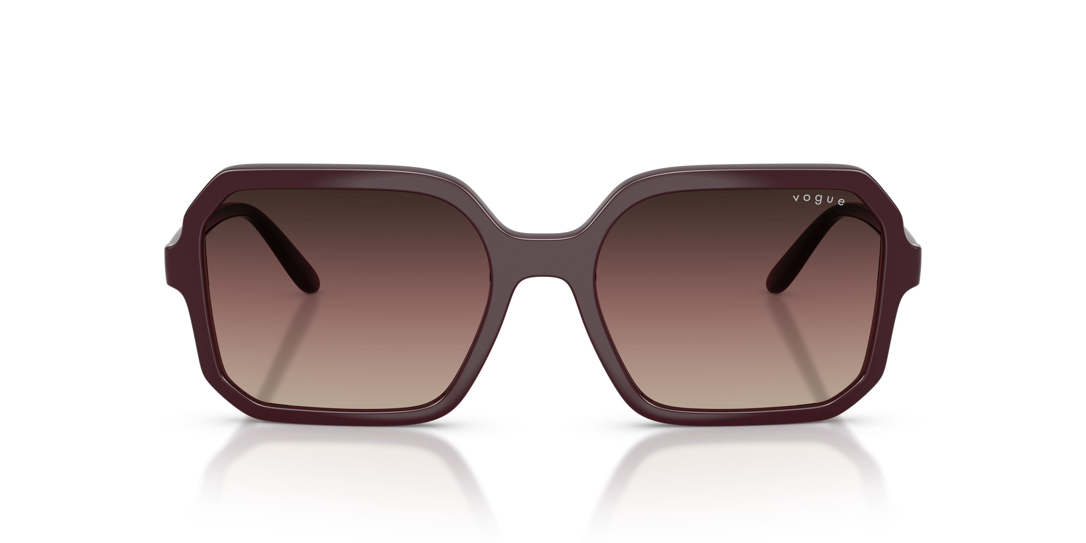 Sunglasses Vogue VO 5696S (3284E2) color bordeaux full shape square lenses marrone sfumato viola sfumato nero