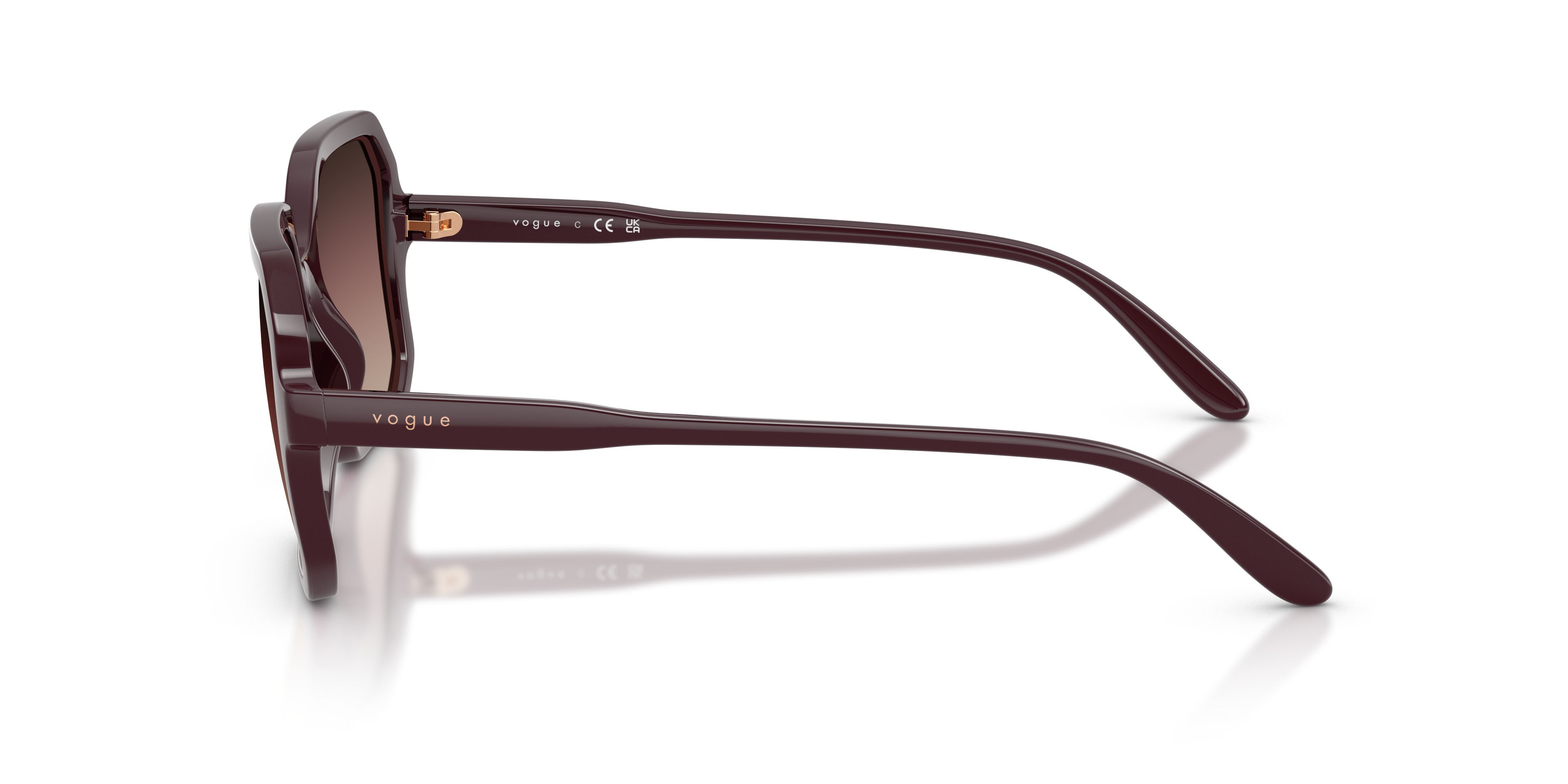 Sunglasses Vogue VO 5696S (3284E2) color bordeaux full shape square lenses marrone sfumato viola sfumato nero