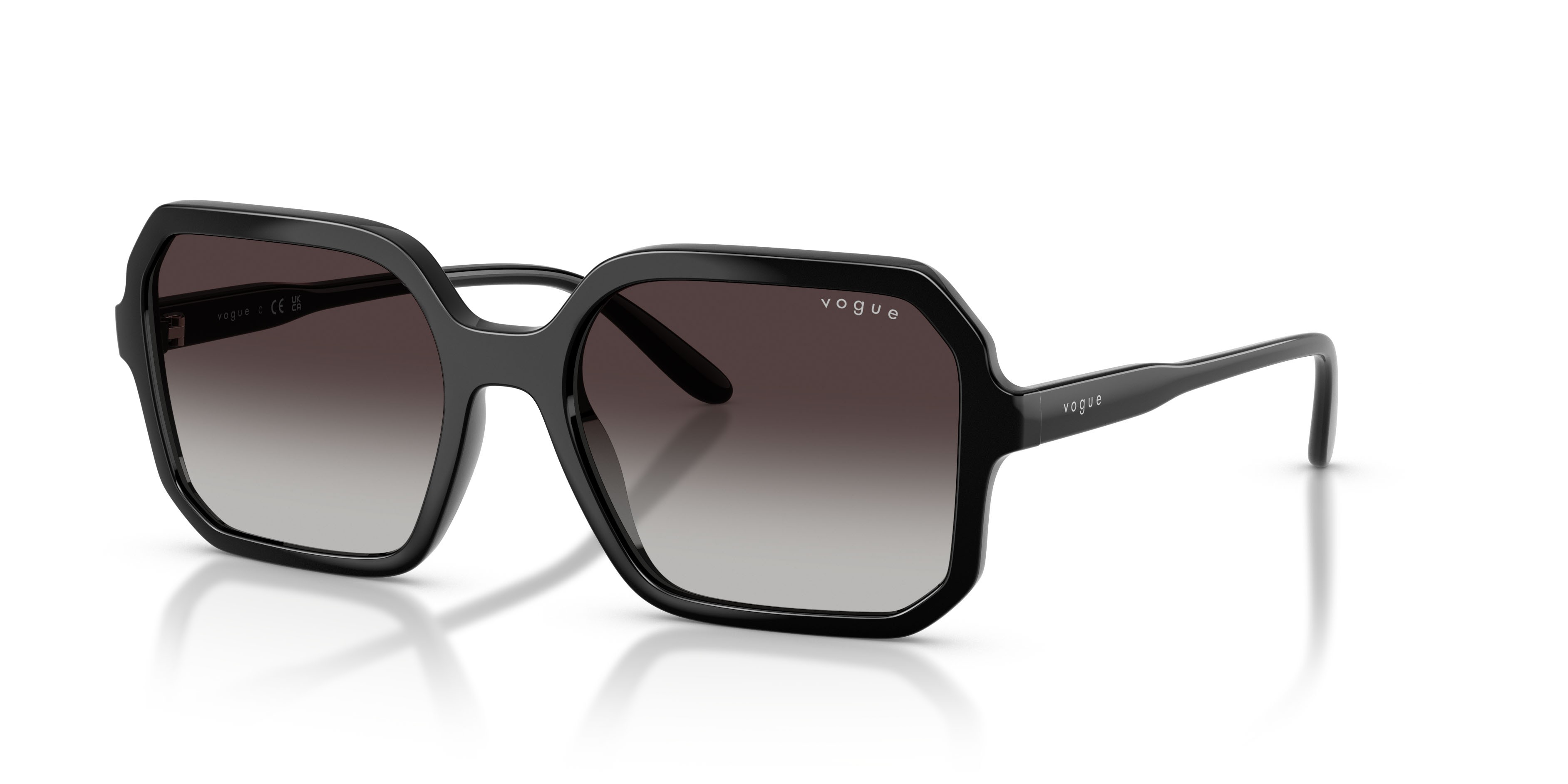 Occhiali da sole Vogue VO 5696S (W44/8G) colore nero forma quadrato lenti sfumato grigio